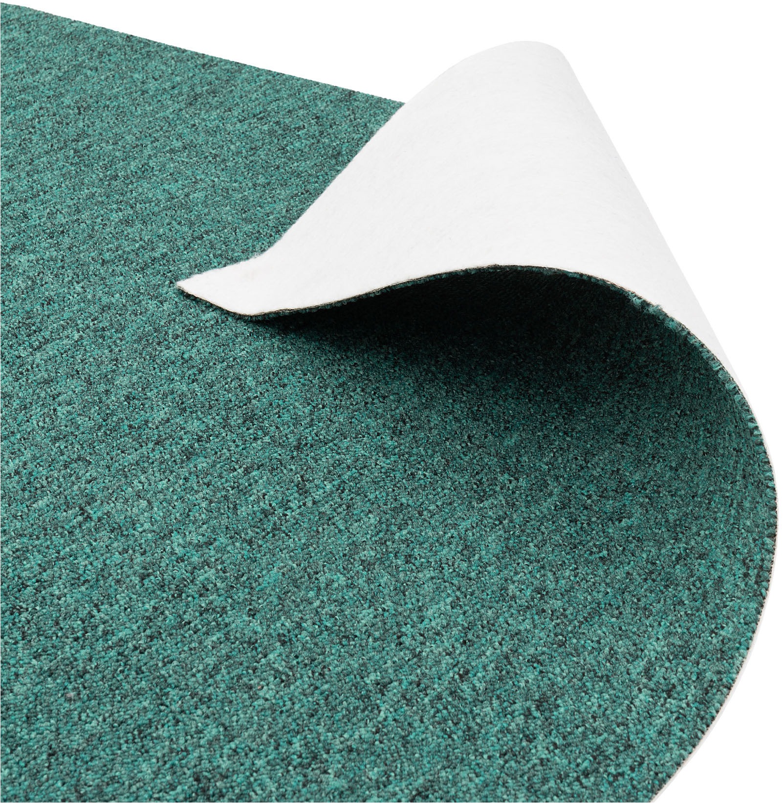 Teppichboden MY HOME "Fortis, Schlinge, Gesamthöhe 5 mm, Made in Netherlands", blau (petrol), B:400cm L:200cm, Kunstfaser, Teppiche, meliert, Breite 400 cm, strapazierfähig, Wohnzimmer 2