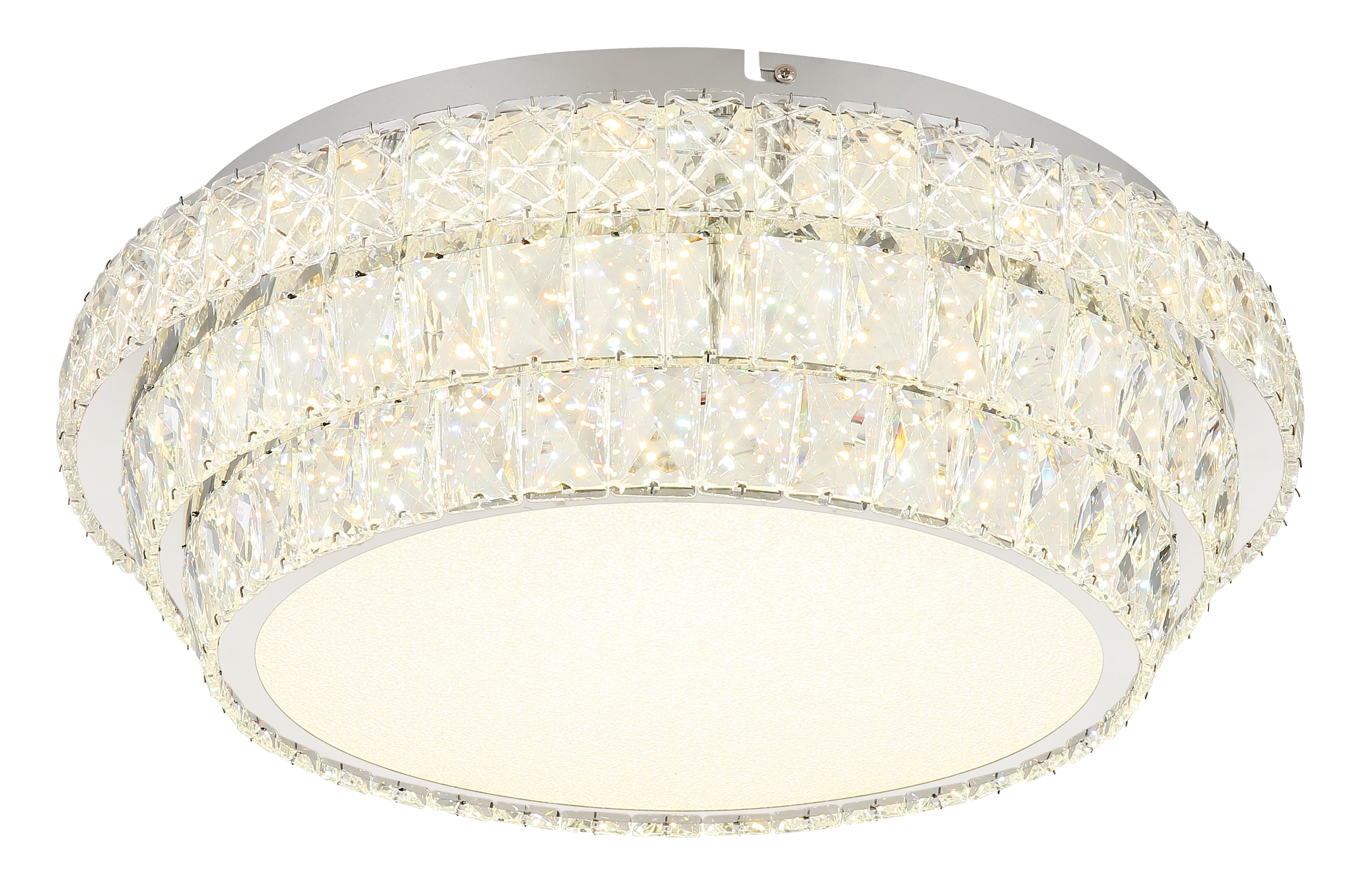 GLOBO LIGHTING LED Deckenleuchte "KLARA"verchromt, Wohnzimmer, Leuchten, Deckenlampe/Kristalle/Nachtlicht/Farben fixierbar/elegant