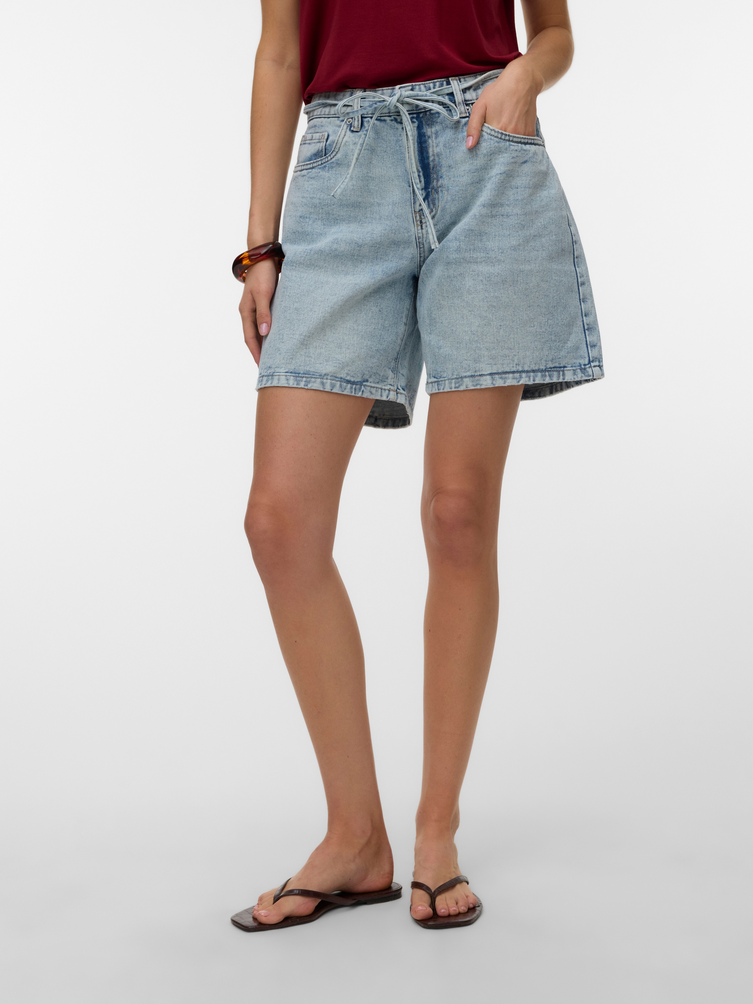 Vero Moda Shorts »VMWIEN MR BELT SHORTS MIX GA NOOS«  Baumwollmischung, relaxed fit