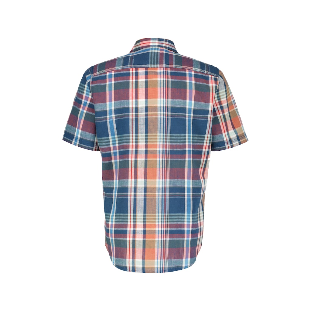 LERROS Kurzarmhemd »LERROS Kariertes Baumwoll-Leinenhemd für Herren«
