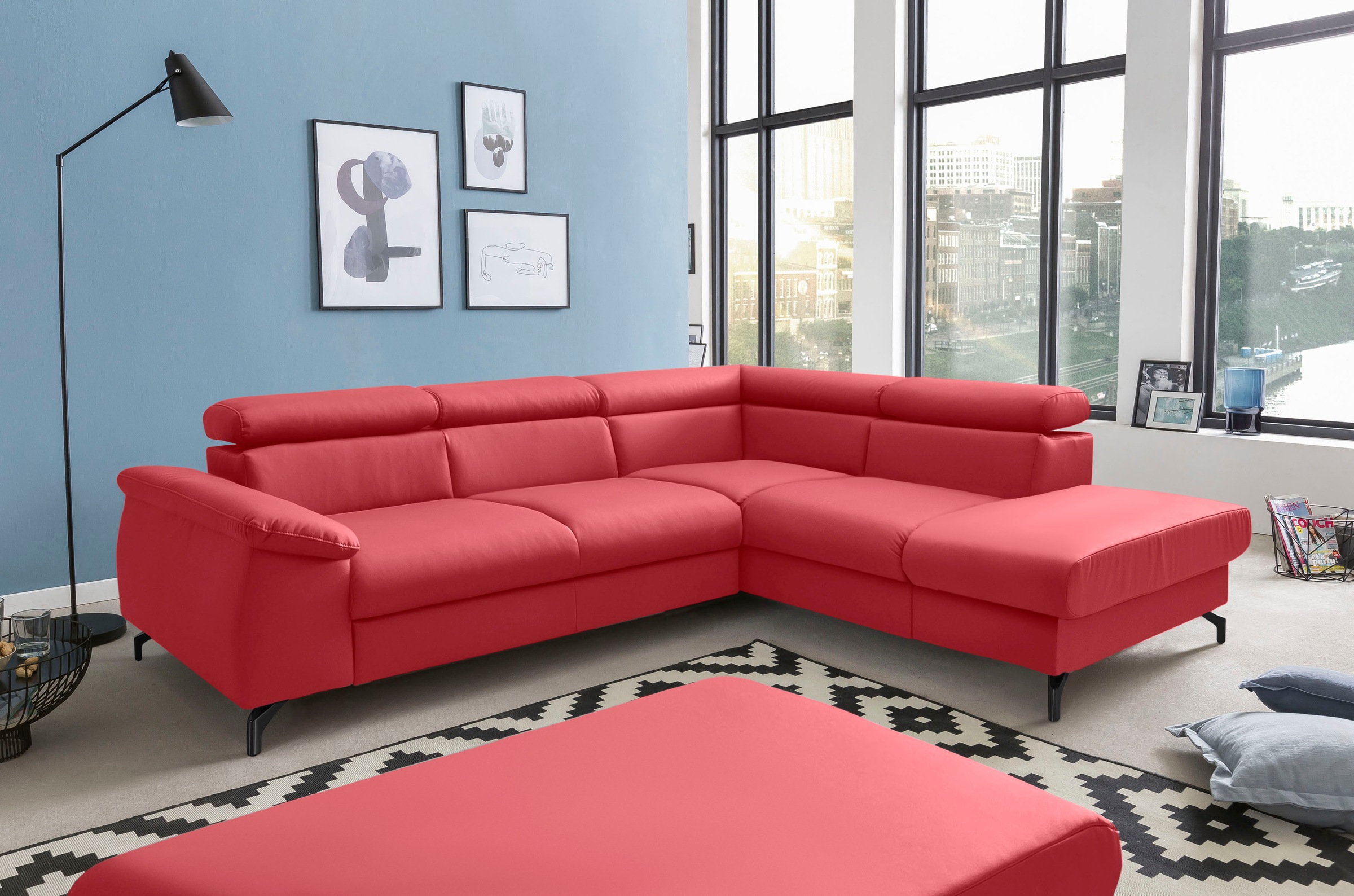 COTTA Ecksofa »Komaris L-Form«, mit Kopfteilverstellung, wahlweise mit Bettfunktion & Bettkasten
