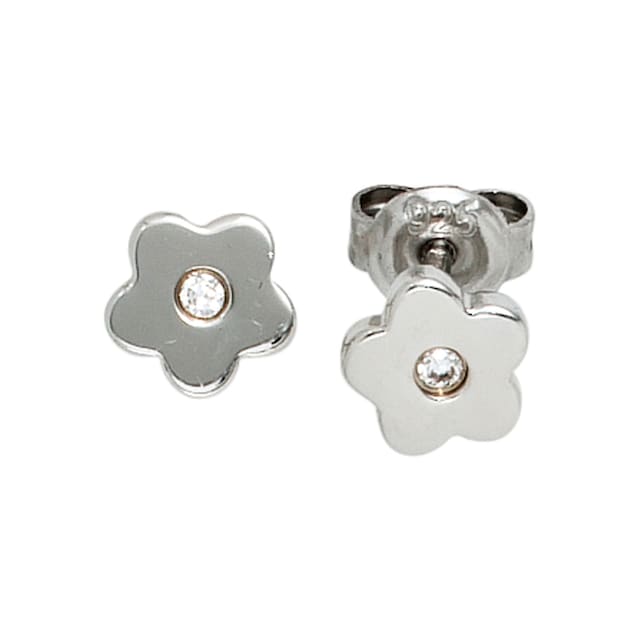 JOBO Paar Ohrstecker »Blume«, 925 Silber mit Zirkonia online bestellen |  BAUR