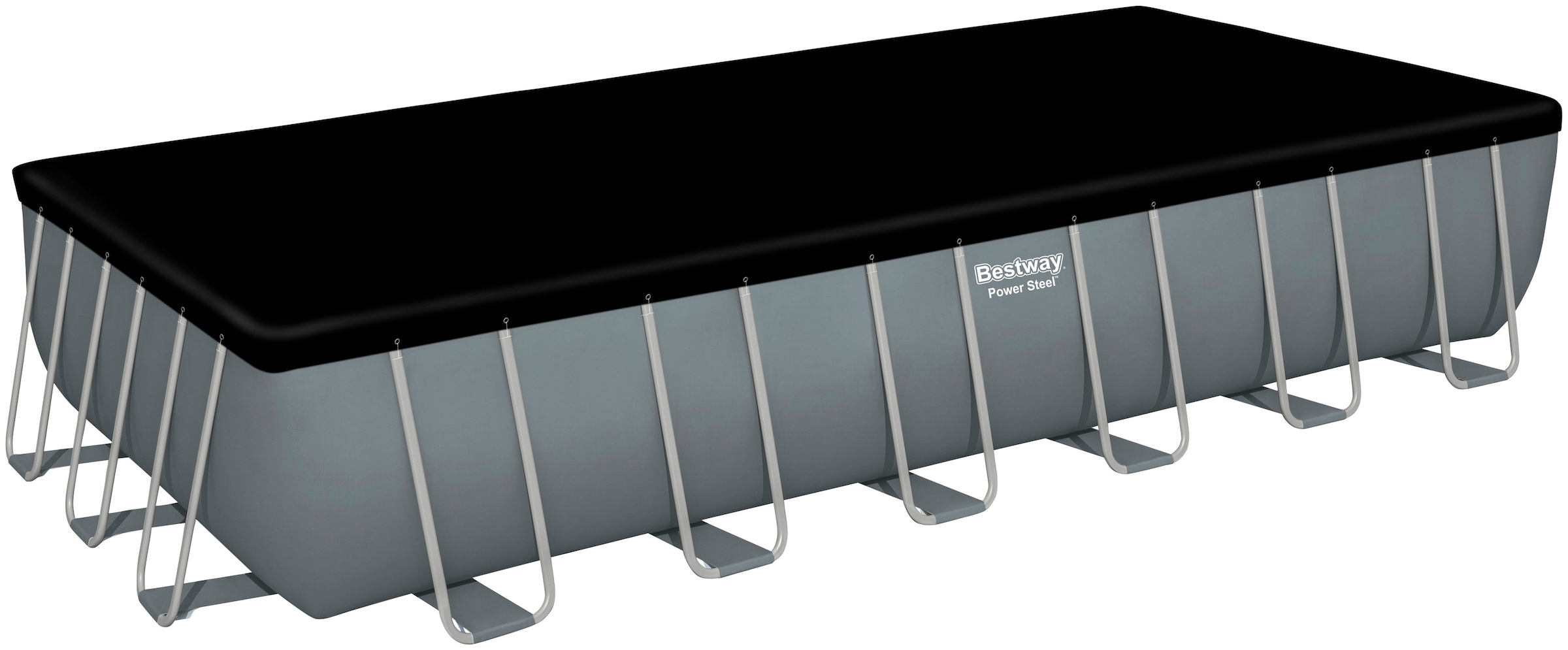 Bestway Framepool »Power Steel™«, (Komplett-Set), 6-tlg. Frame Pool mit Filterpumpe 732x366x132 cm, grau