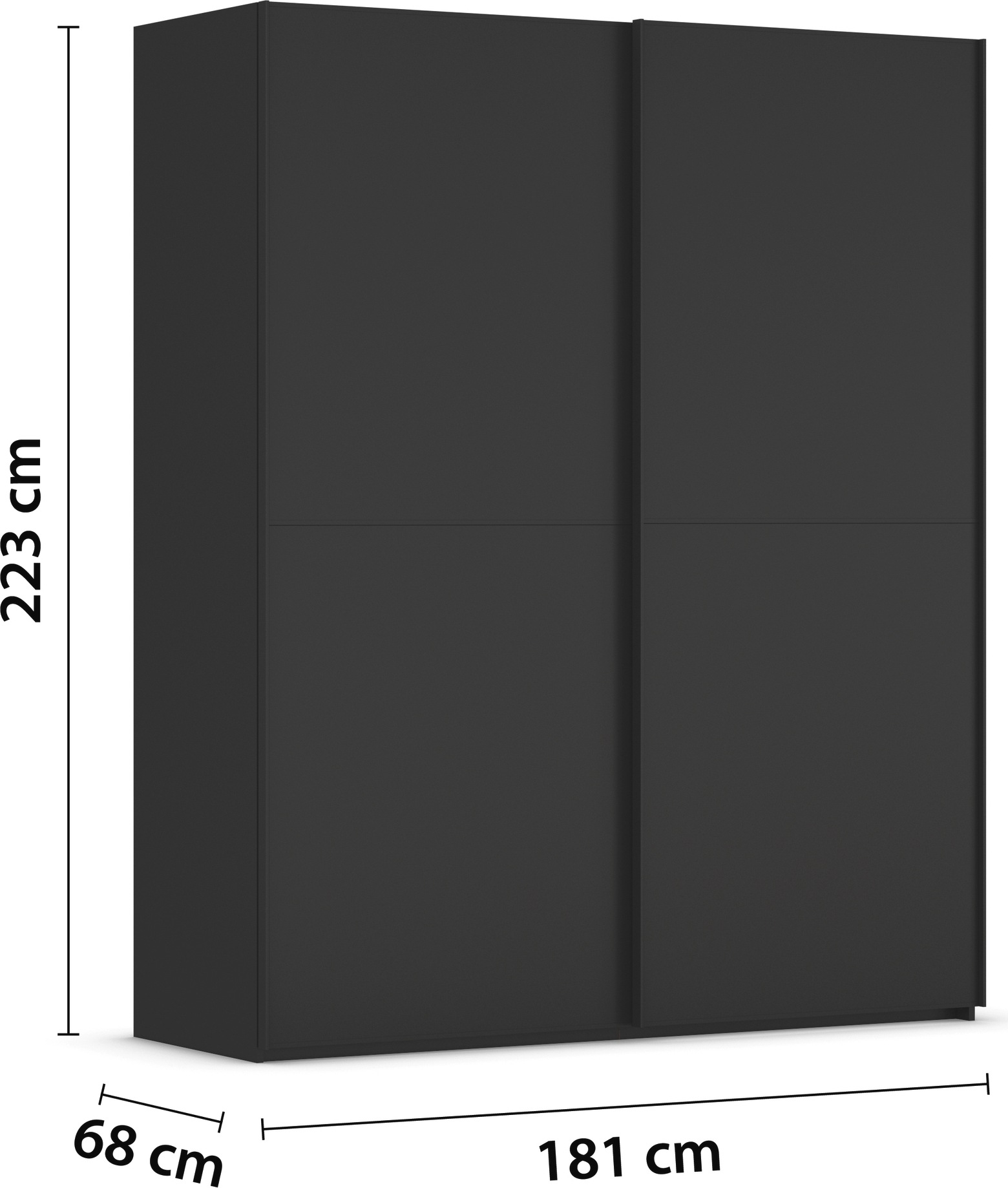 rauch Schwebetürenschrank »Kleiderschrank Schrank Garderobe Schlafzimmerschrank SCALE-DUO« edle zweigeteilte Türen und 3 Zierleisten MADE IN GERMANY