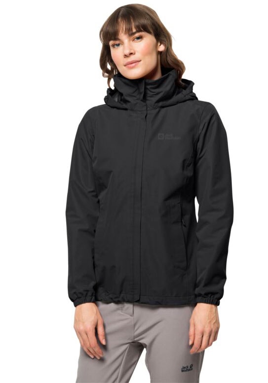 Jack Wolfskin Regenjacke "STORMY POINT 2L JKT W" mit Kapuze mit Kapuze, wasserdicht, winddicht