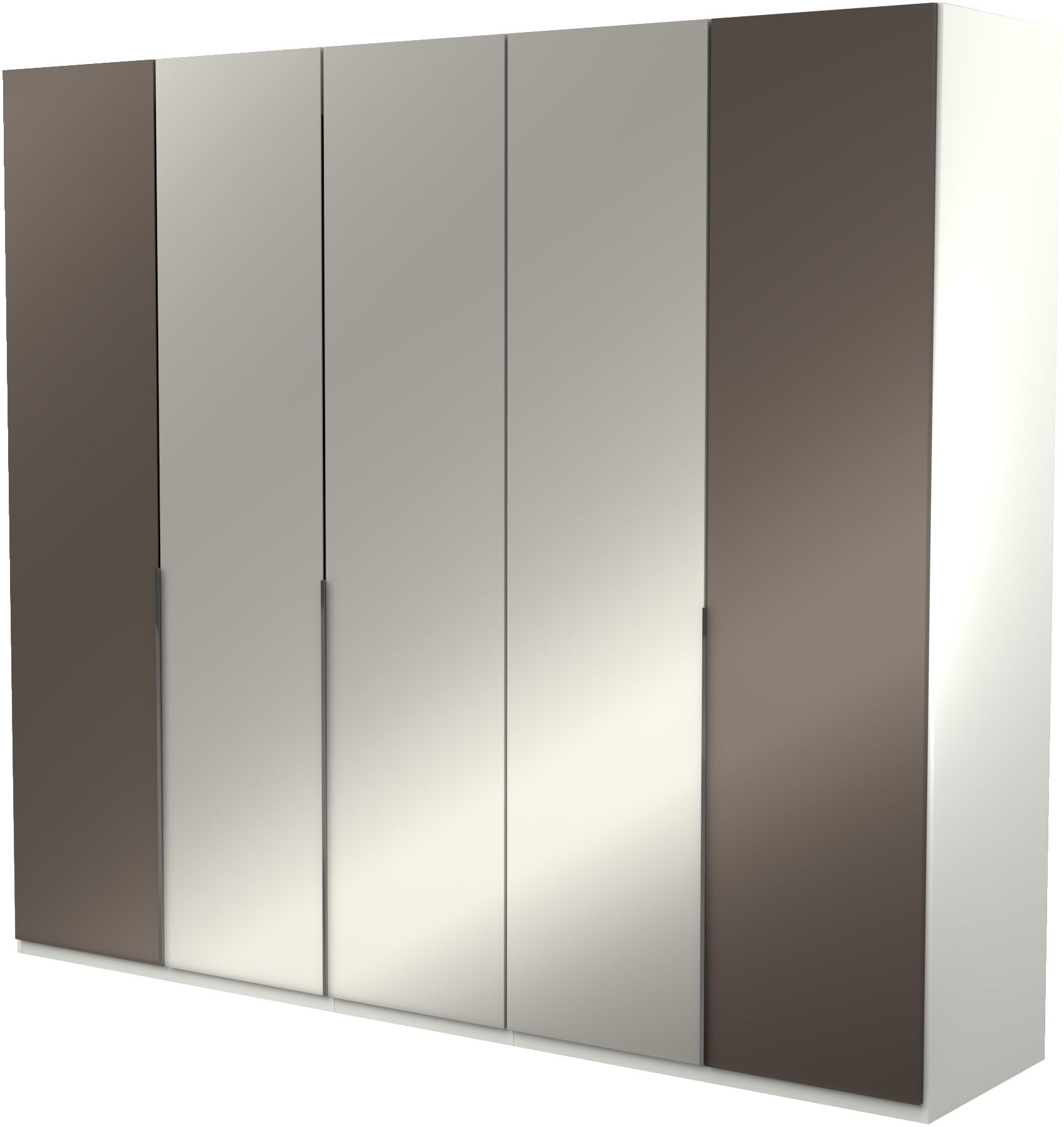 Musterring Kleiderschrank "San Diego, Kleiderschrank, Schrank, Garderobe, mit Glastüren" 1 Stk. tlg. 5-türig (gedämpft), 6 Böden, 3 Kleiderstangen, Chromgriffe