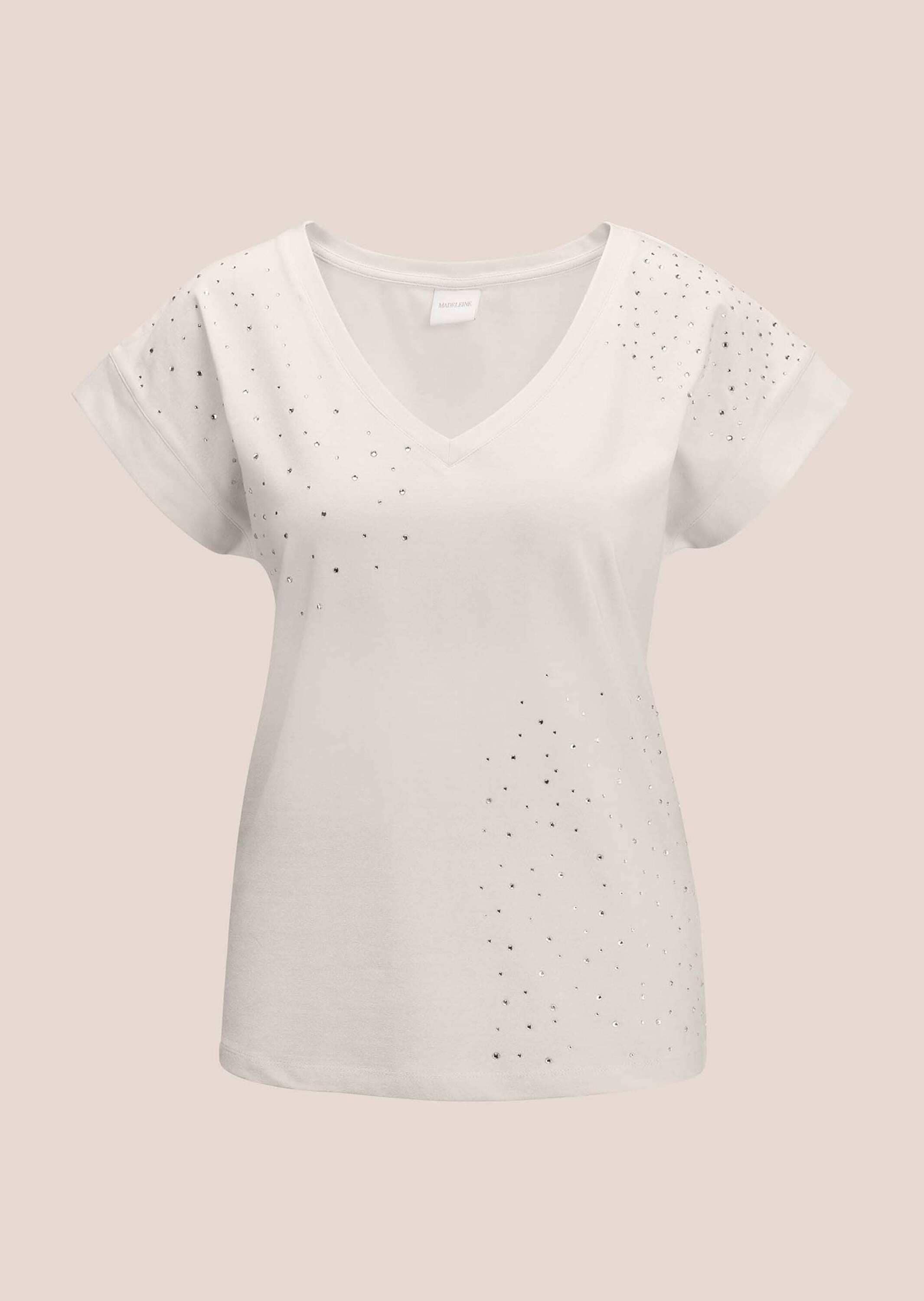 MADELEINE "Glitzer-Shirt Sommerliches Jerseyshirt mit V-Ausschnitt"