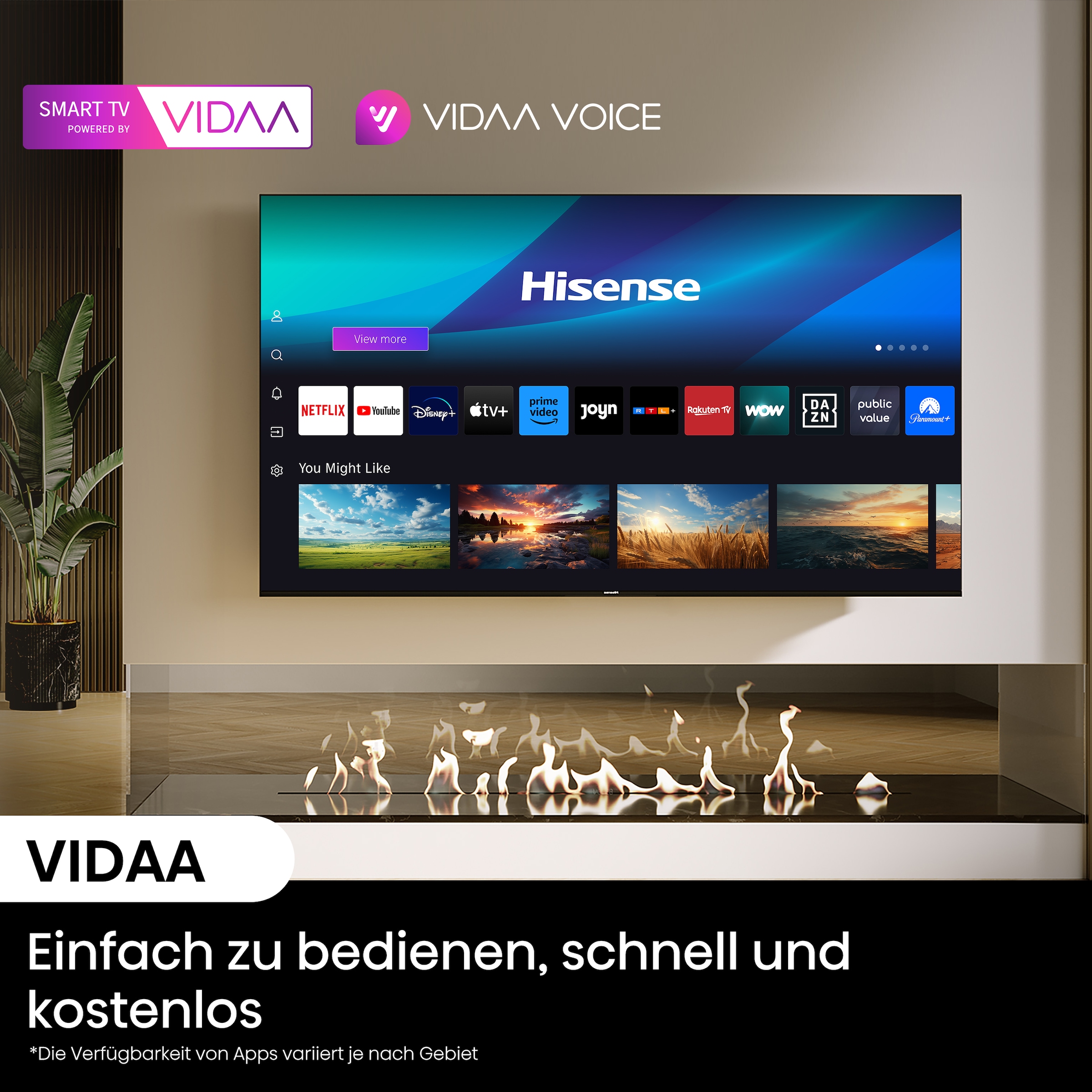 Hisense Mini-LED-Fernseher »65U8NQ«, 4K Ultra HD, Smart-TV, 4KUHD, ULED, Mini LED
