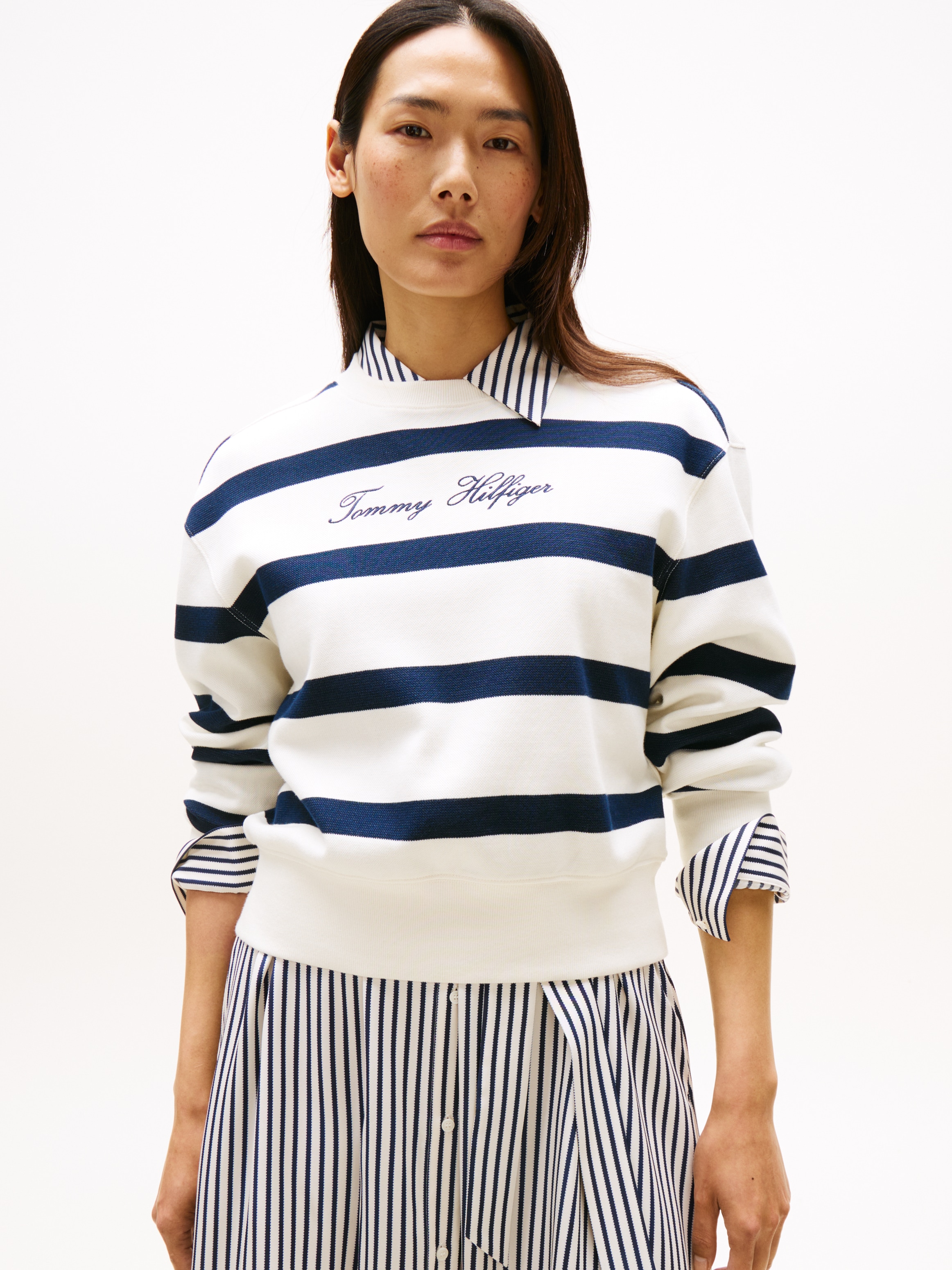 Tommy Hilfiger Sweatshirt "SCRIPT REG PIQUE SWTSHRT", mit Tommy Hilfiger Sc günstig online kaufen