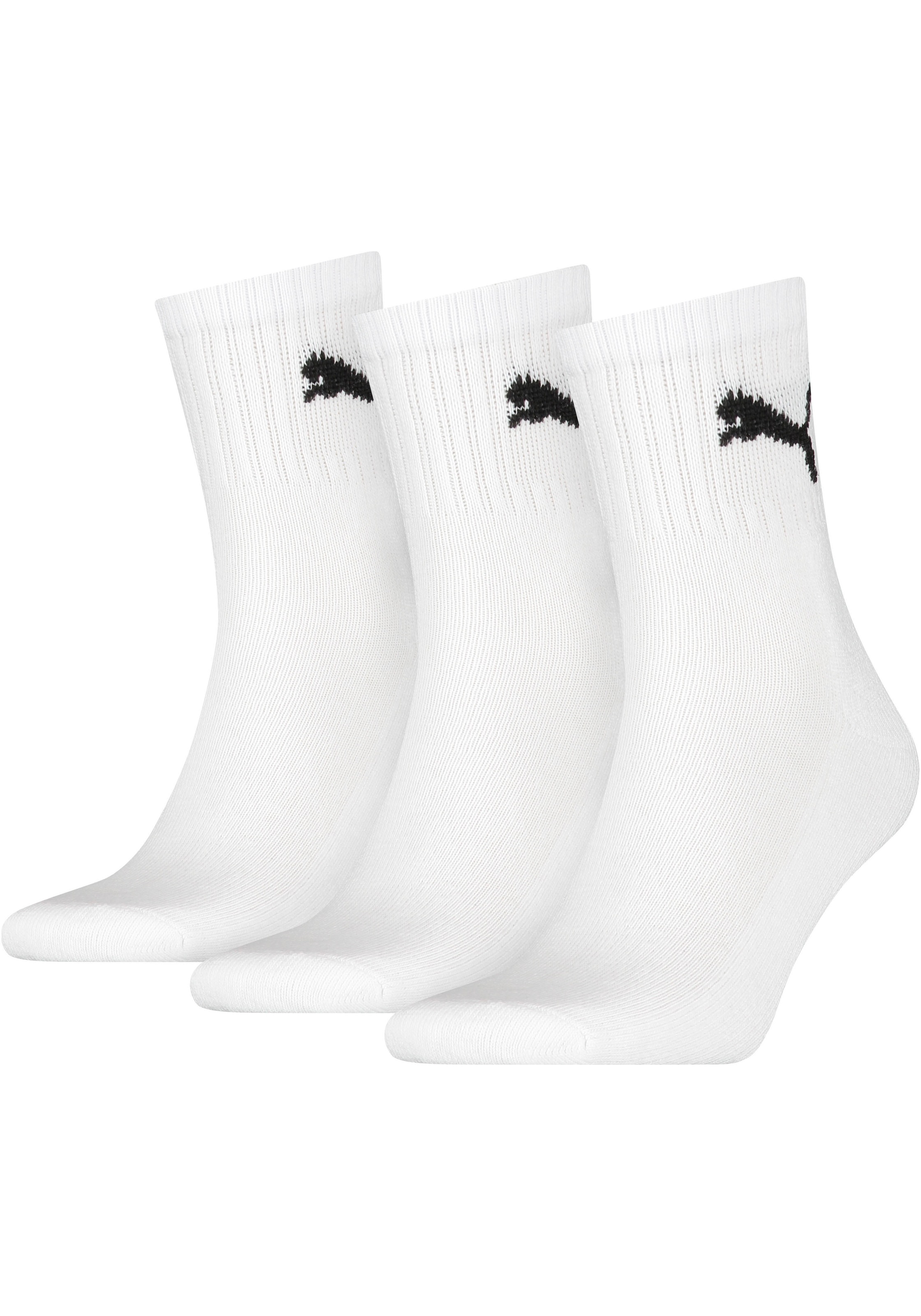 PUMA Sportsocken "short crew" 3 Stk. tlg. gepolsterte Frottee-Sohle, atmung günstig online kaufen