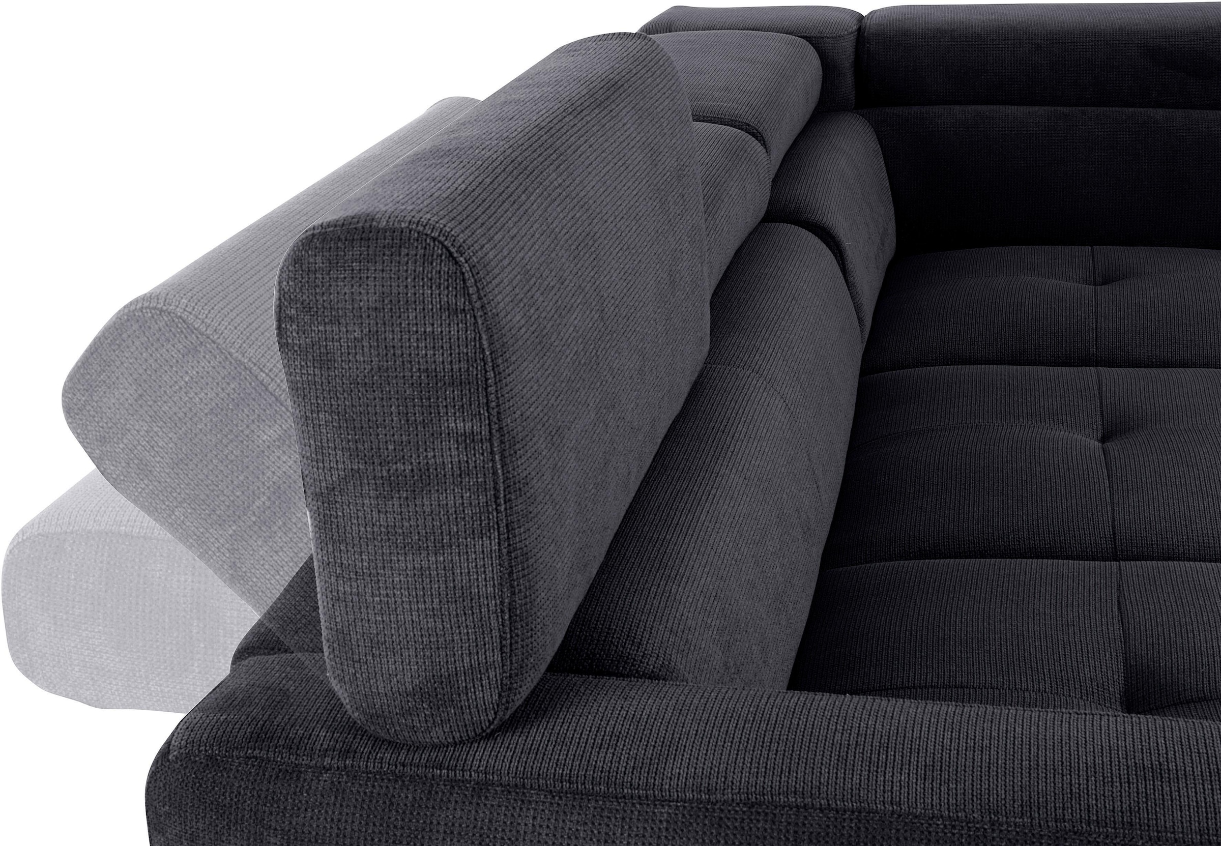 COTTA Ecksofa »Sammy L-Form«, inklusive Kopfteilverstellung, wahlweise mit Bettfunktion