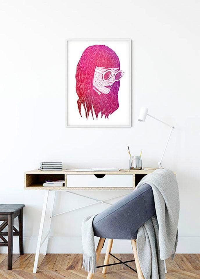 Komar Bild »Grid Pink«, Porträts, (1 St.), Wandbild zur Dekoration - ohne Rahmen