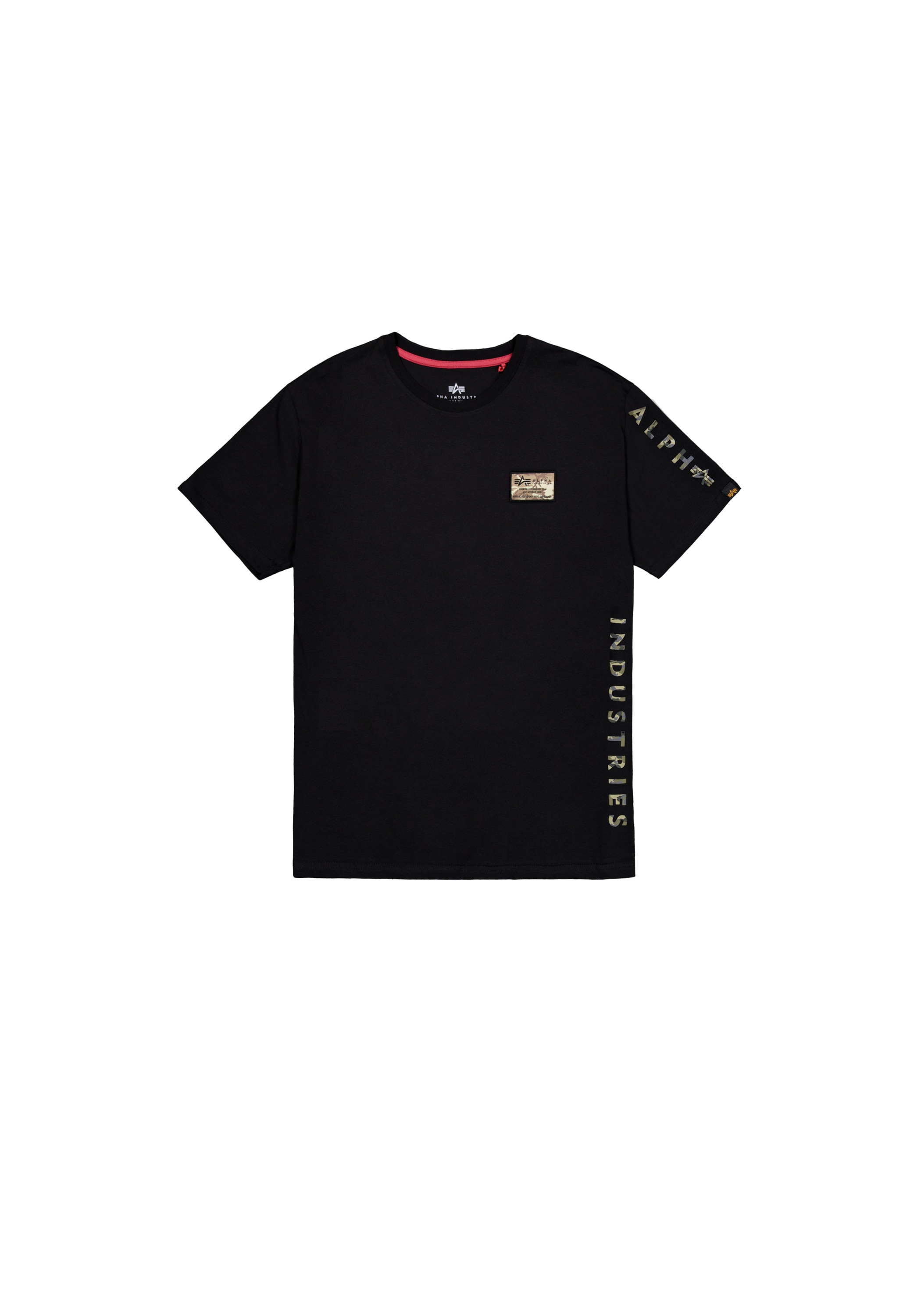 Alpha Industries T-shirt à Manches Courtes Camo Sleeve Black 3XL Homme