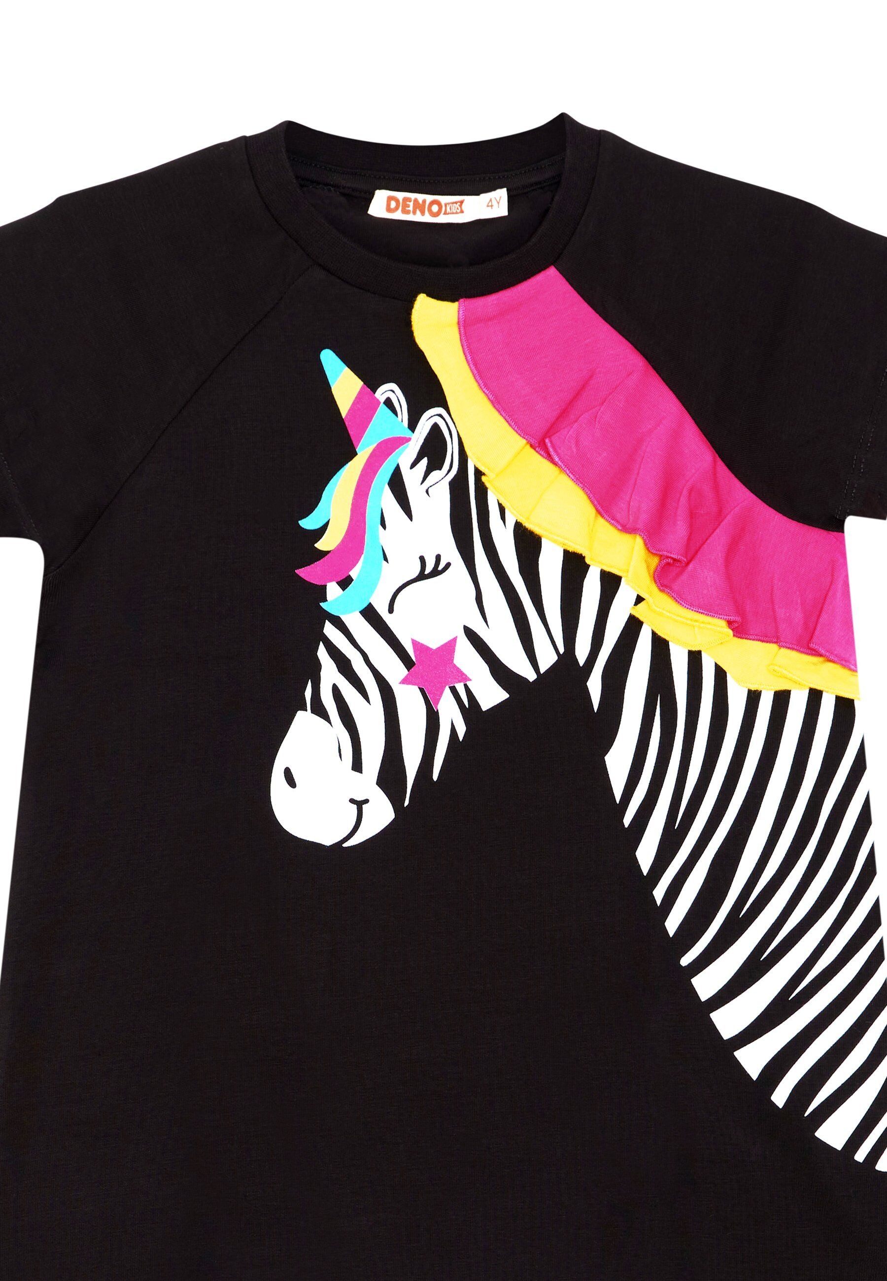 Denokids Hausanzug »Zebracorn« 2 tlg. mit Einhorn-Zebra Print