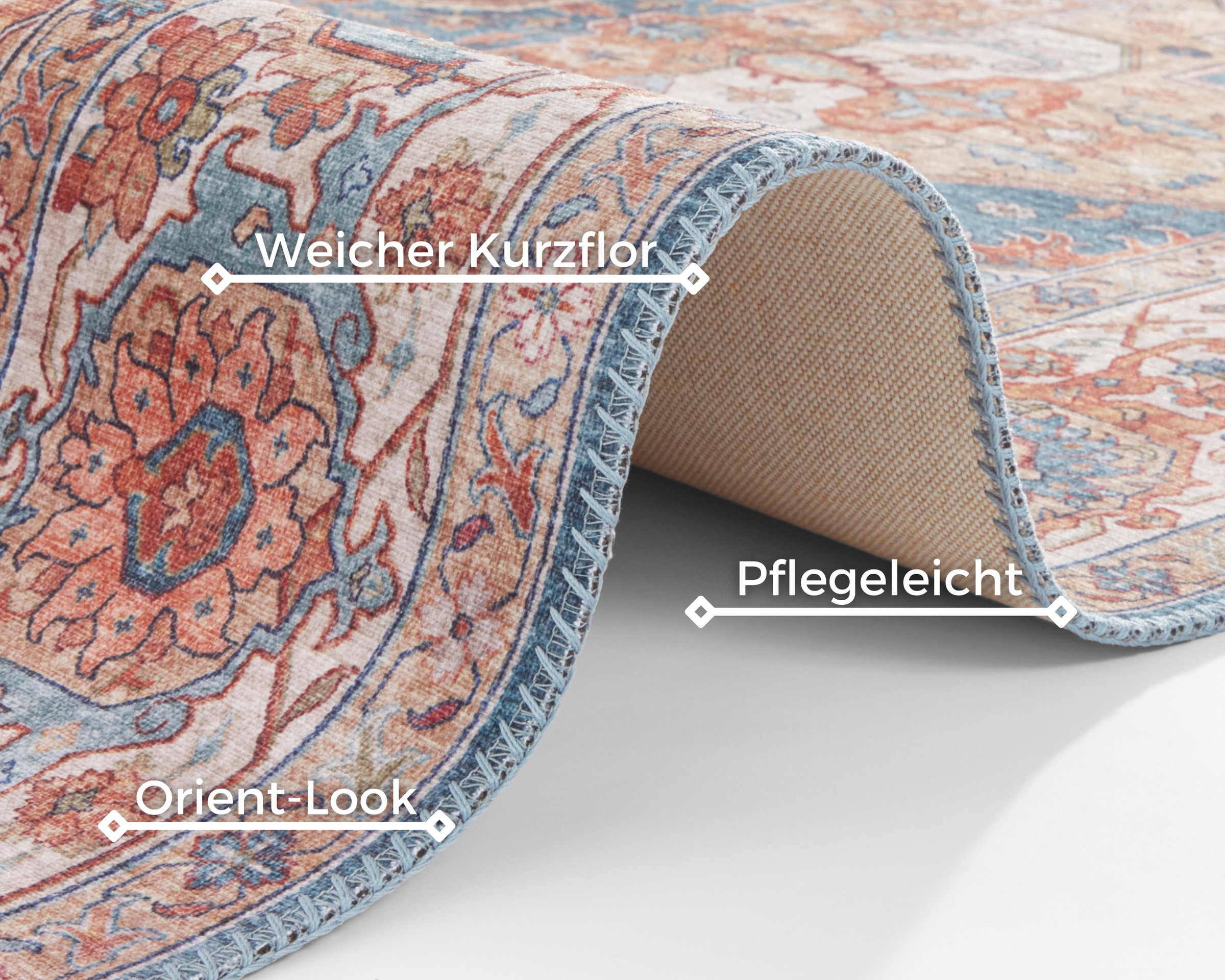 NORTHRUGS Teppich »Sylla«, rechteckig, 5 mm Höhe, Orientalisch, Läufer, Vintage, Wohnzimmer, Schlafzimmer, Esszimmer