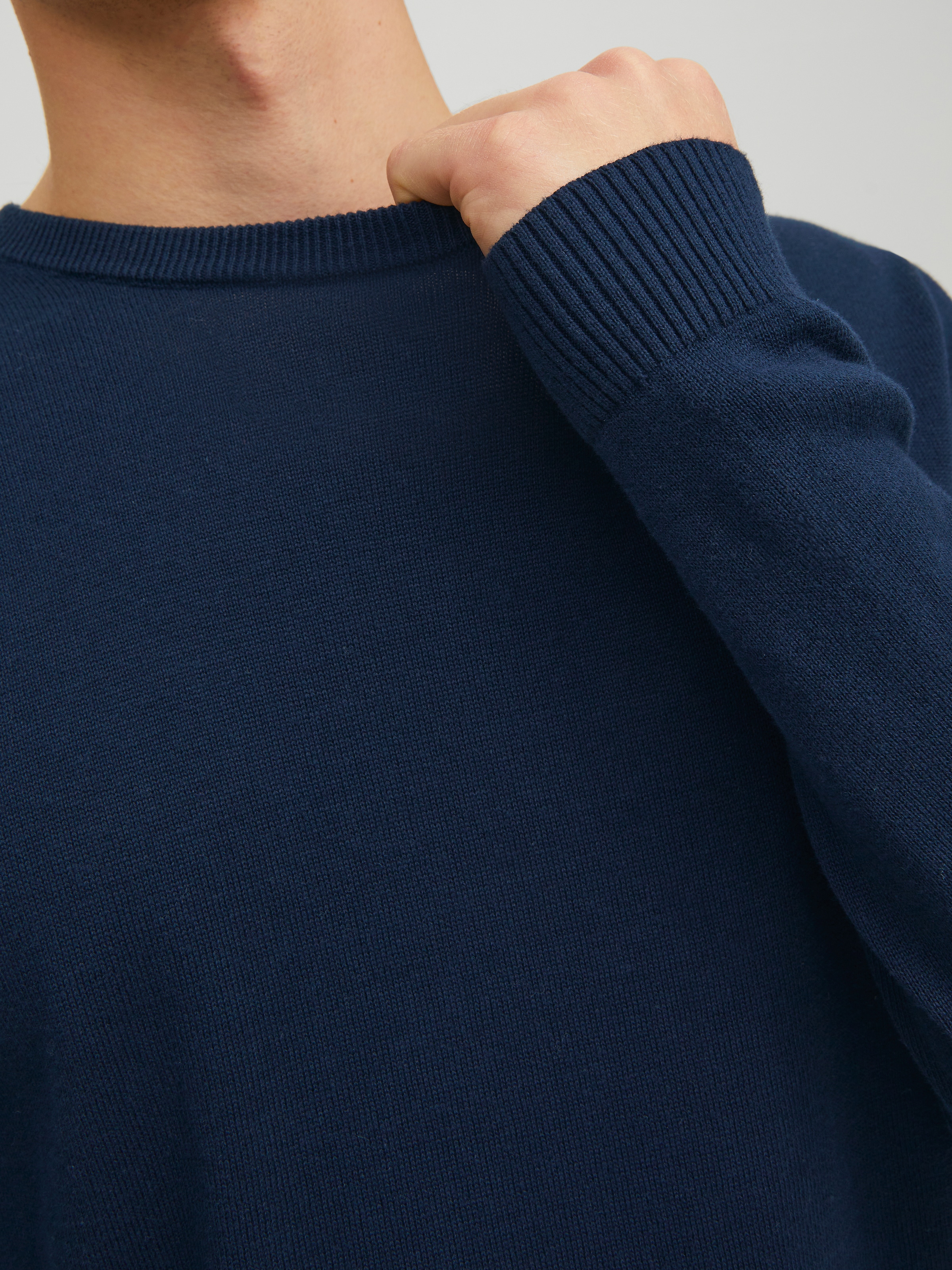 Jack & Jones Rundhalspullover »JJEBASIC mit Rundhals, ideal für Job und Freizeit« unifarben, modisch, slim fit, Baumwolle, Rundhals
