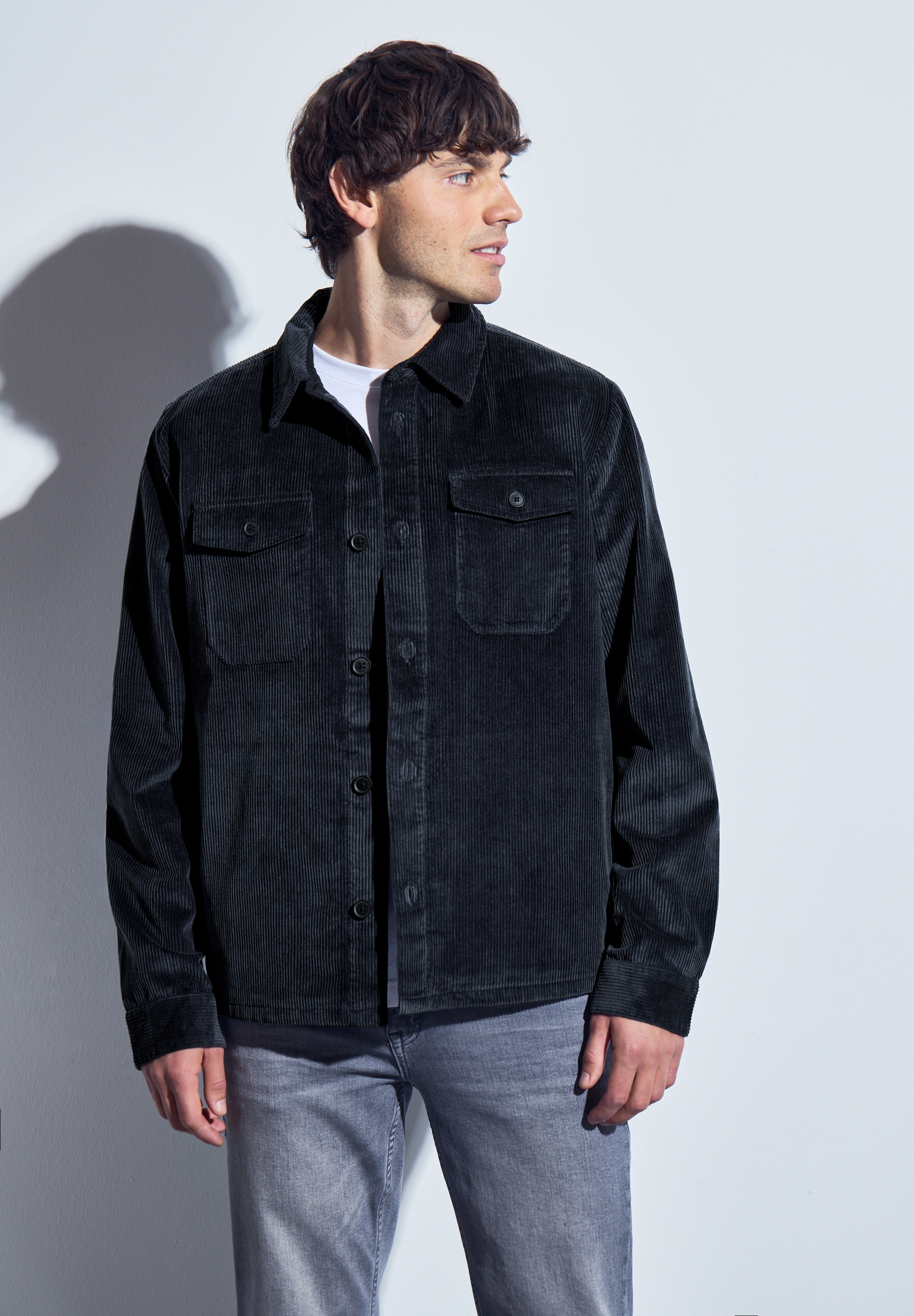 STREET ONE MEN Outdoorjacke, ohne Kapuze, aus reiner Baumwolle günstig online kaufen