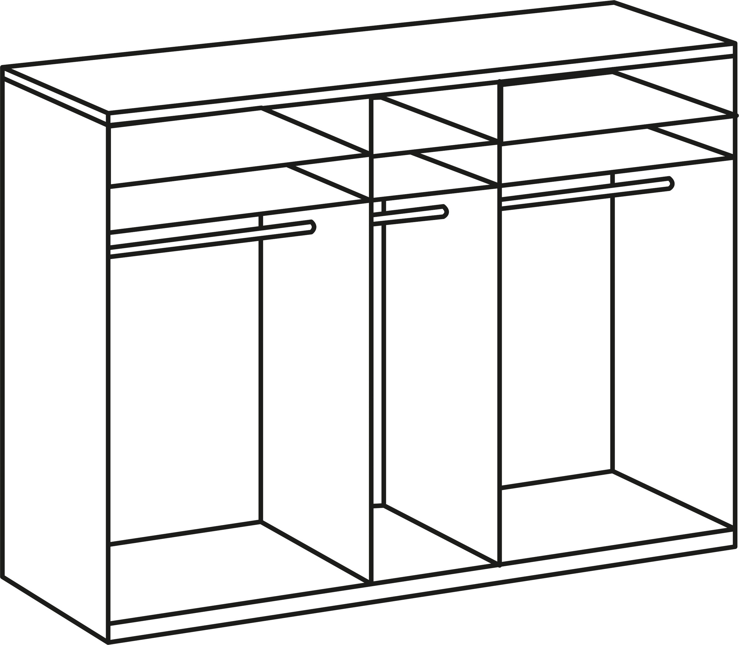 Wimex Kleiderschrank »Level by fresh to go«, Türen vollflächig mit farbigem Glas