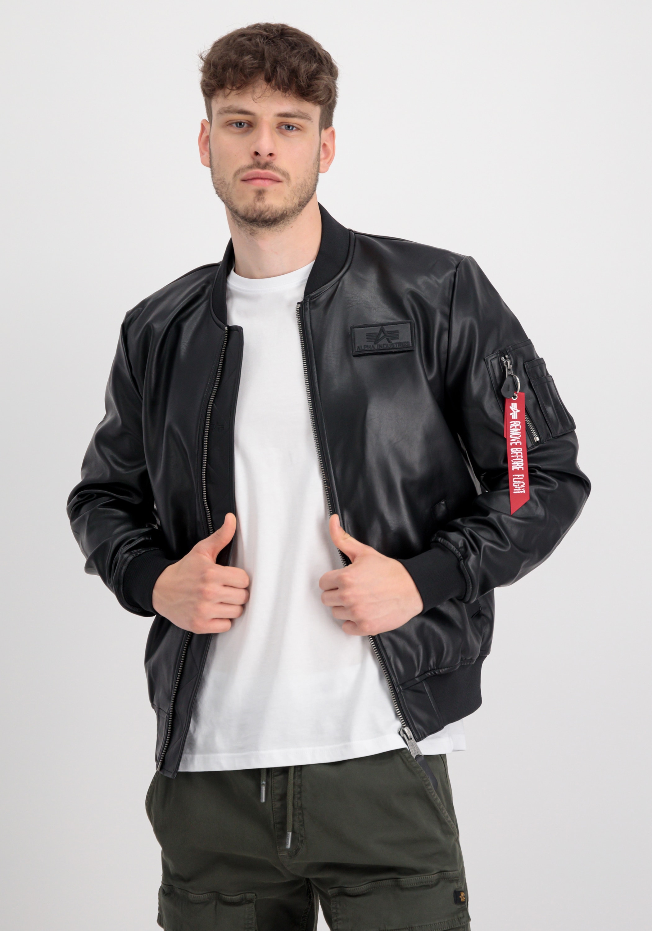 Alpha Industries Lederjacke "Alpha Industries Men - Bomber Jackets MA-1 VF günstig online kaufen