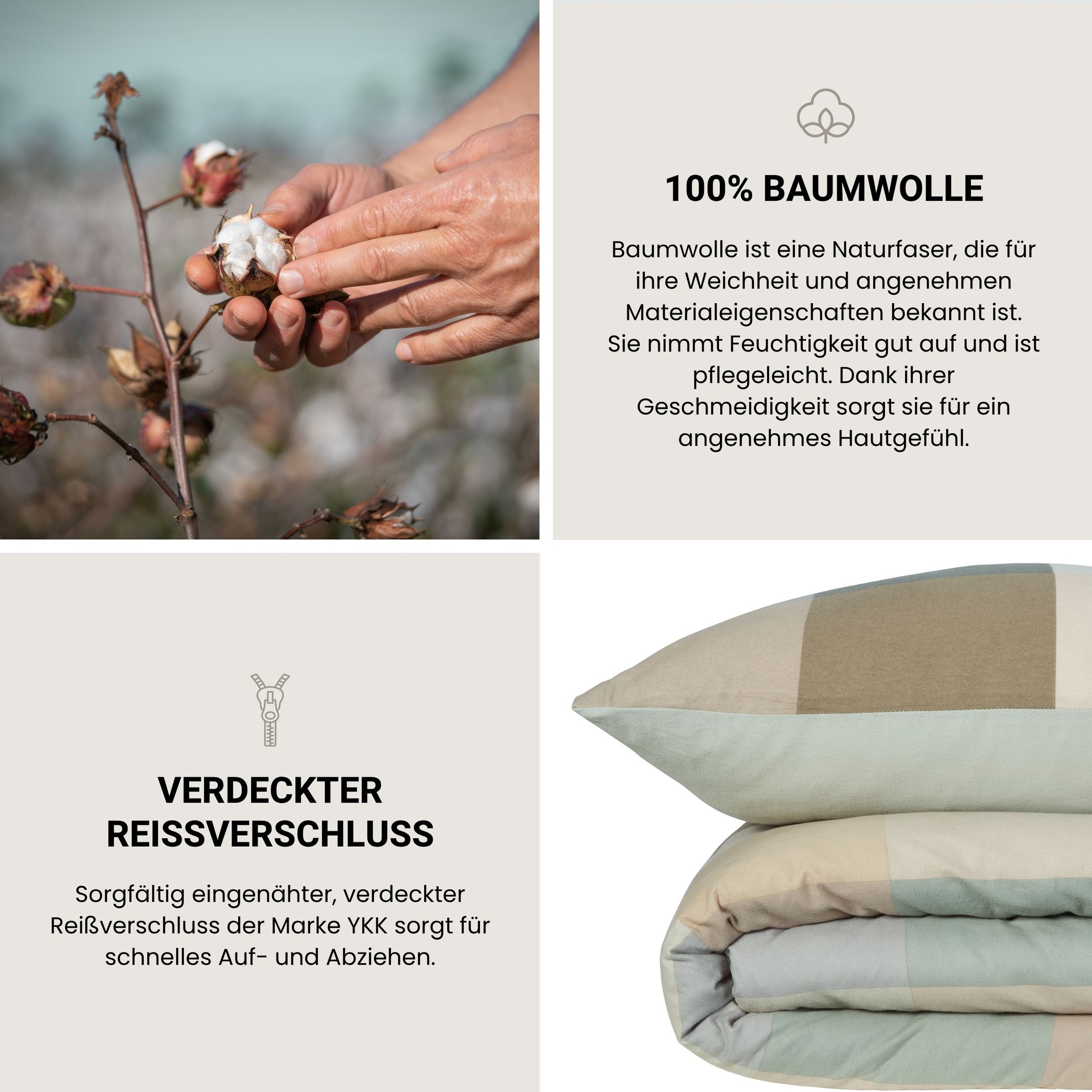 Schiesser Wendebettwäsche »Travis aus weicher Baumwolle in klassischem Karo« 2 Stk. OEKO-TEX® MADE IN GREEN