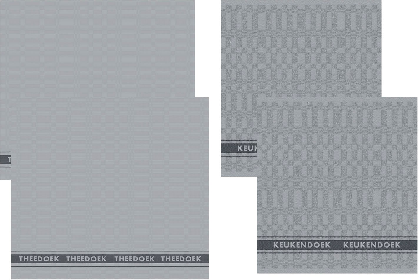DDDDD Geschirrtuch »Pelle, aus reiner Baumwolle«, (Set, 4 tlg., Combi-Set: bestehend aus 2x Küchentuch + 2x Geschirrtuch), Maße ca. 50x55 cm / 60x65 cm