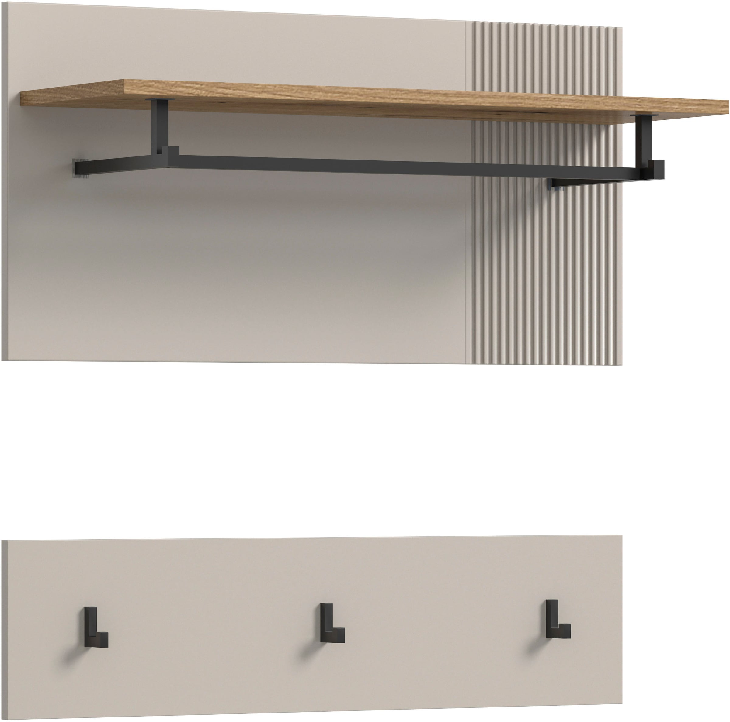 Home affaire Garderobenpaneel "EDIL, Breite 80cm, 2-teilig, Hakenleiste & P günstig online kaufen