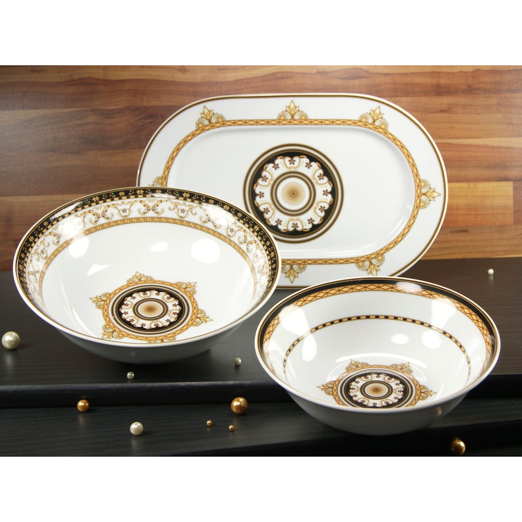 CreaTable Servier-Set »Majestosa«, (Set, 3 tlg., 2 Schüsseln, 1 Platte)