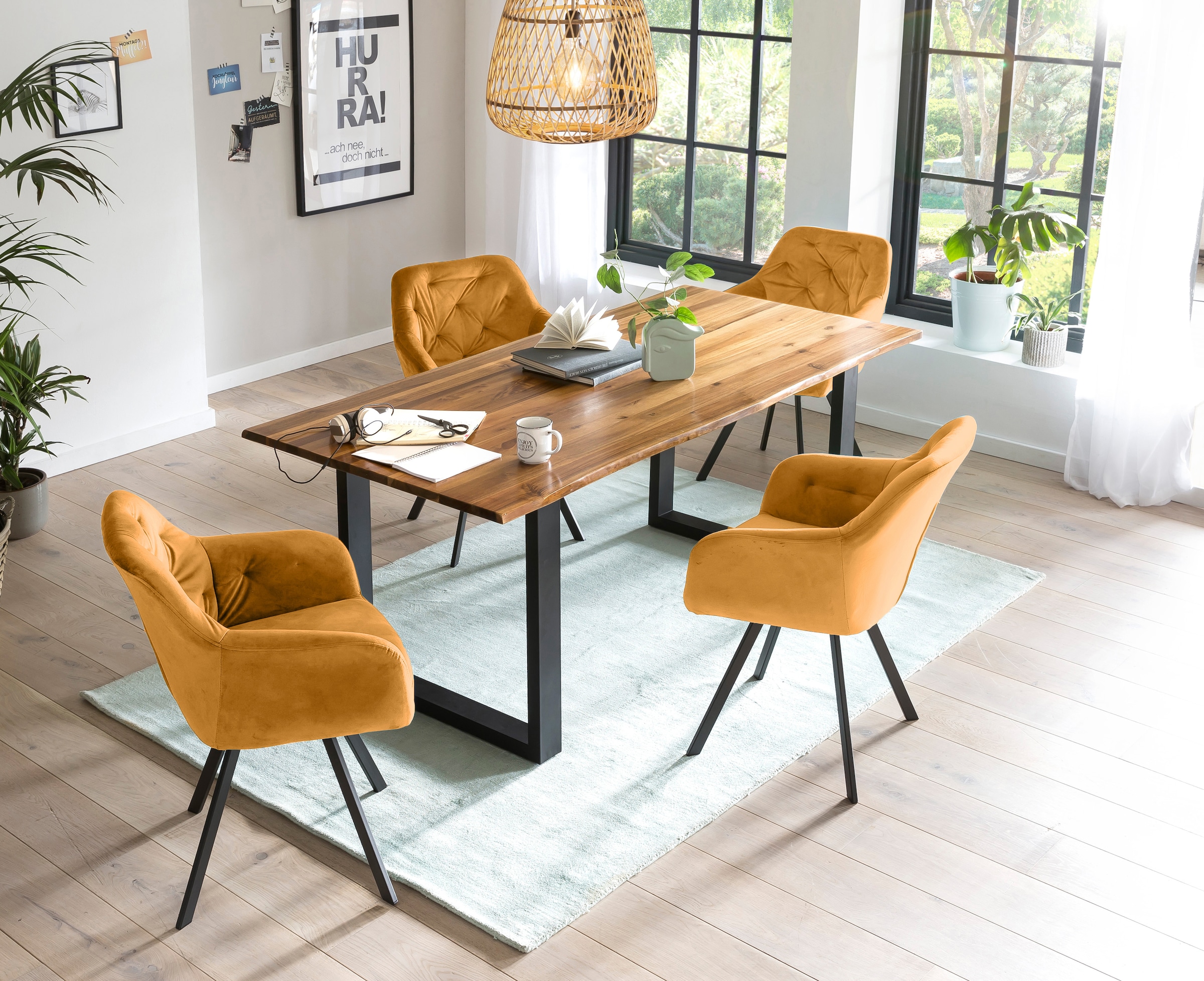 SalesFever Essgruppe, (Set, 5 tlg.), 5-teiliges Set: Drehstühle und Tisch m günstig online kaufen