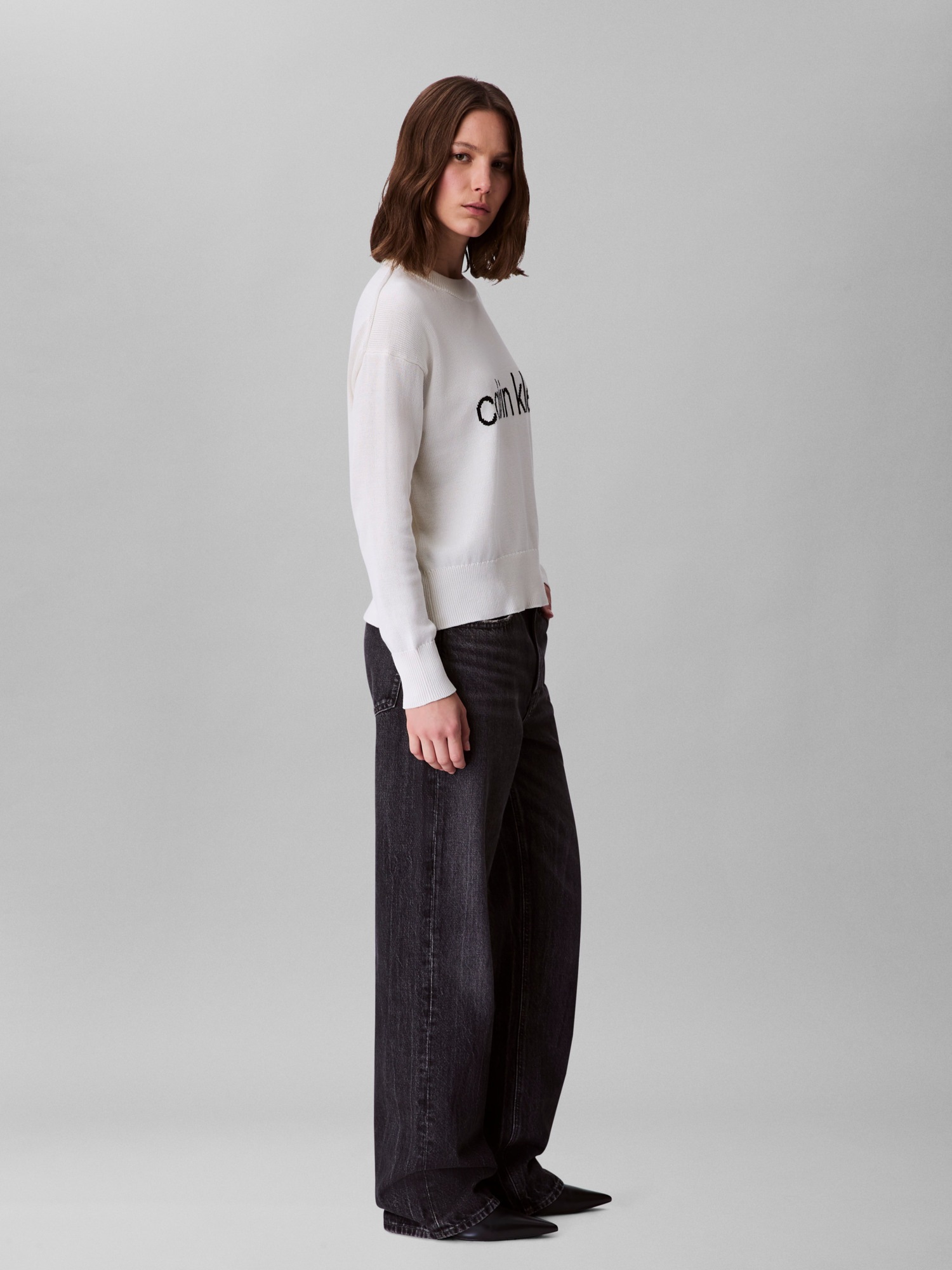 Calvin Klein Jeans Strickpullover »Cotton Graphic Pullover«, Mit Rundhalsausschnitt