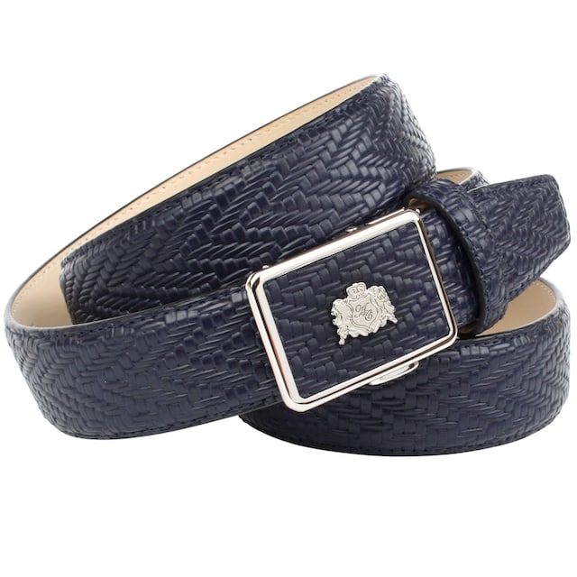 Anthoni Crown Ledergürtel, mit filigranem Metall-Logo, Flecht-Muster kaufen  | BAUR