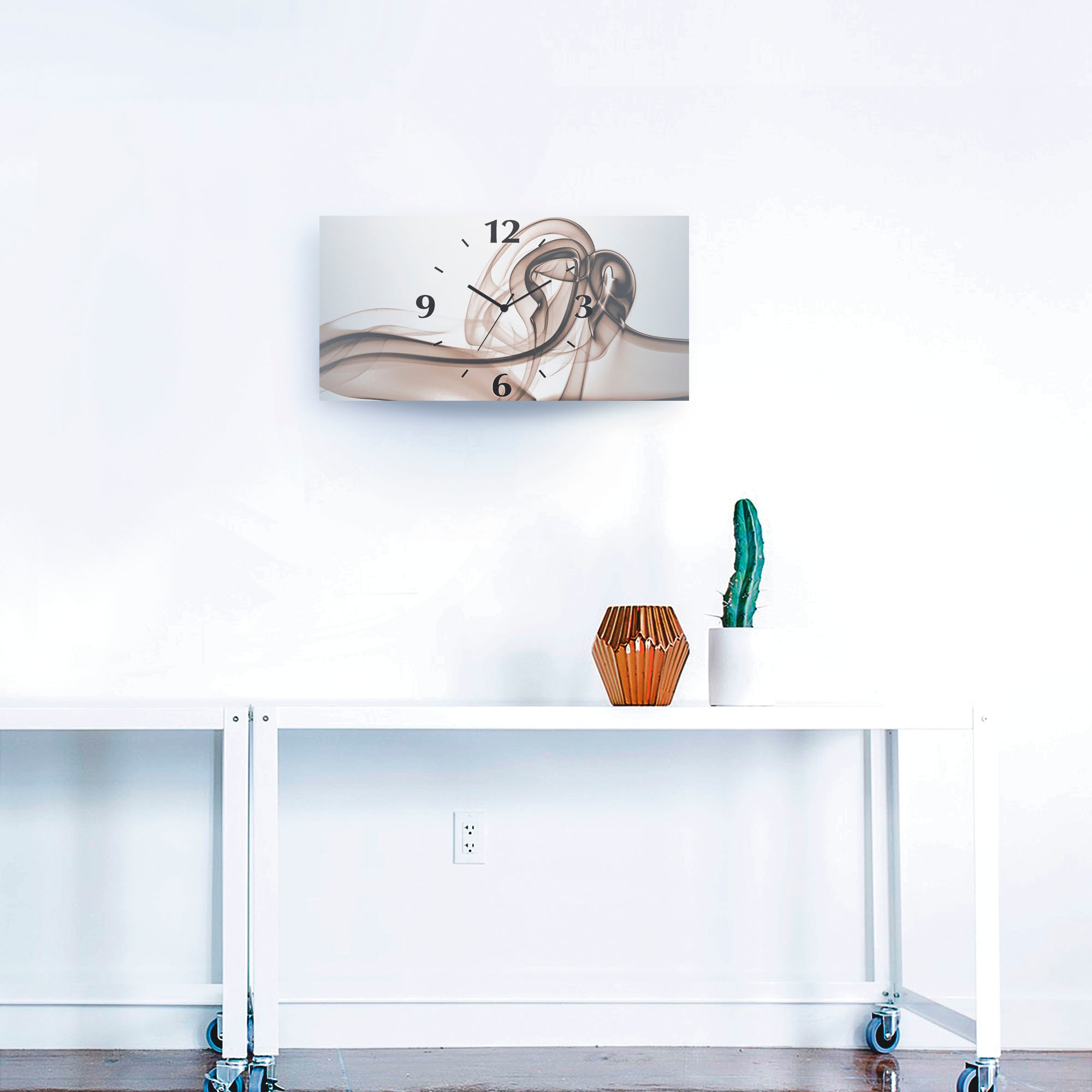 Artland Wanduhr »Aufeinandertreffen Hintergrund- braun« 3D Optik gebogen, mit Quarz- oder Funkuhrwerk, versch. Größen