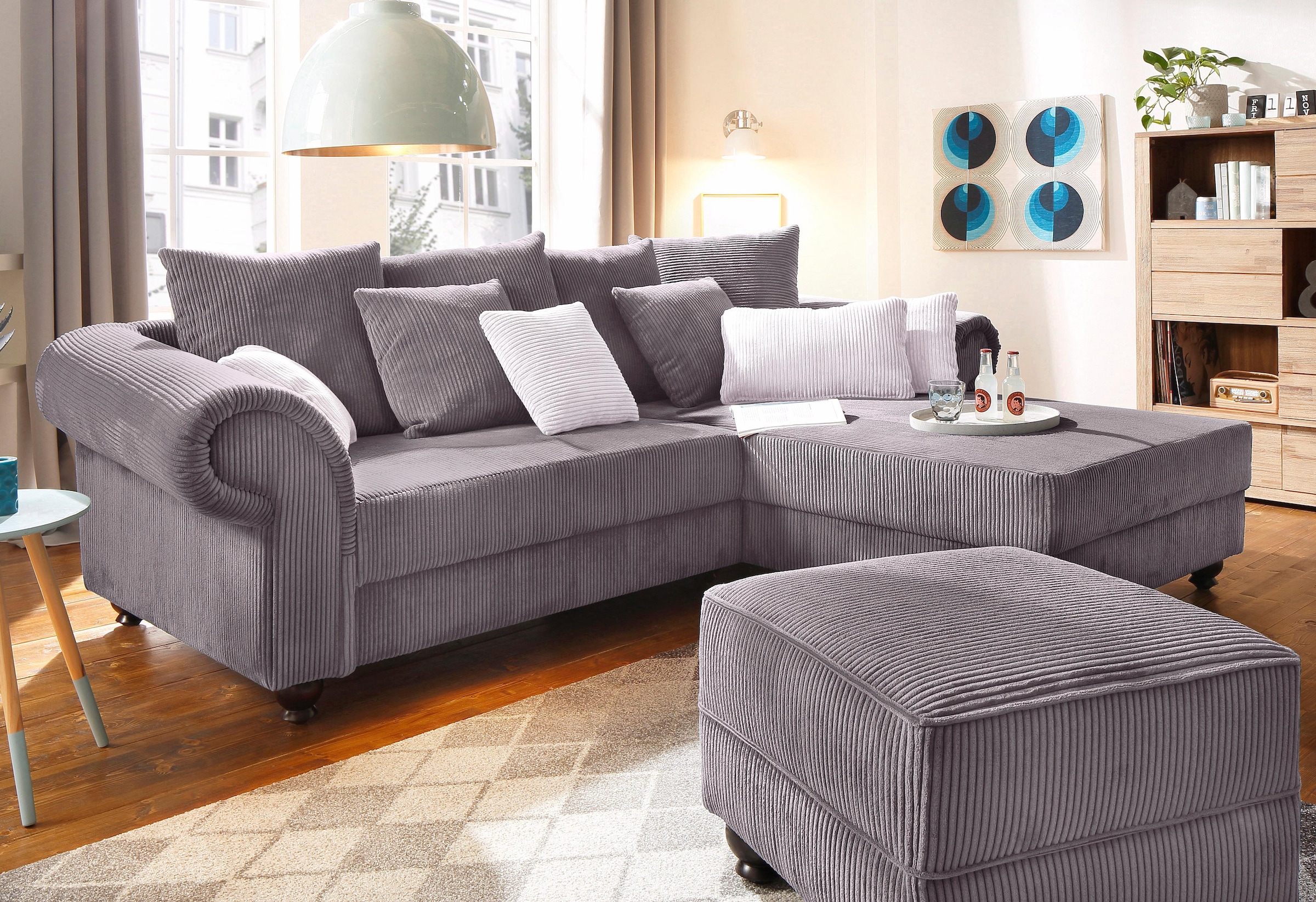 Home affaire Ecksofa "King George King Henry, Mega Sofa, Breite 260cm, L-Fo günstig online kaufen