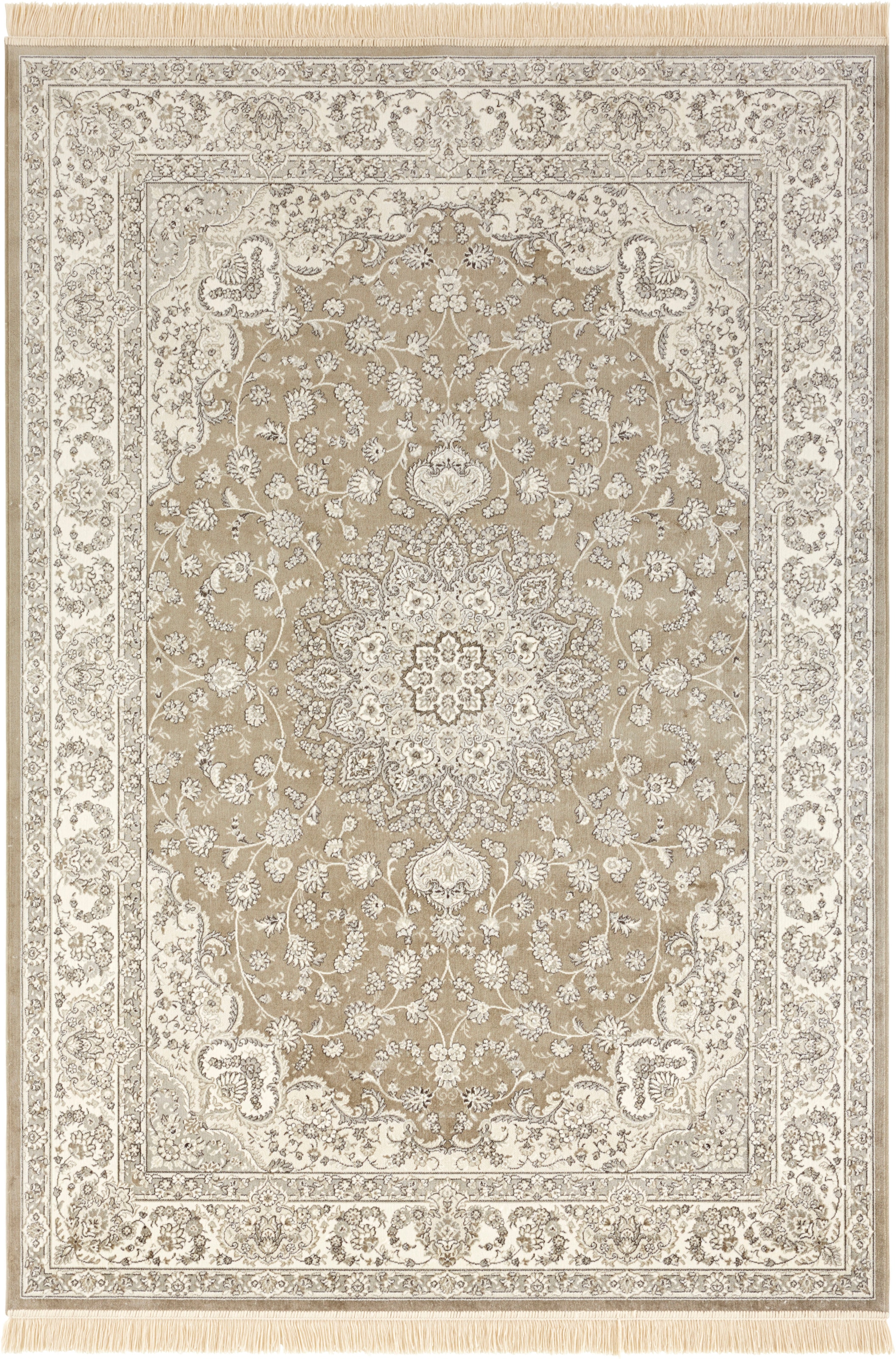 NOURISTAN Teppich »Antik Nain«, rechteckig, 5 mm Höhe, Orientalisch mit Fransen, Orient, Wohnzimmer, Schlafzimmer, Esszimmer