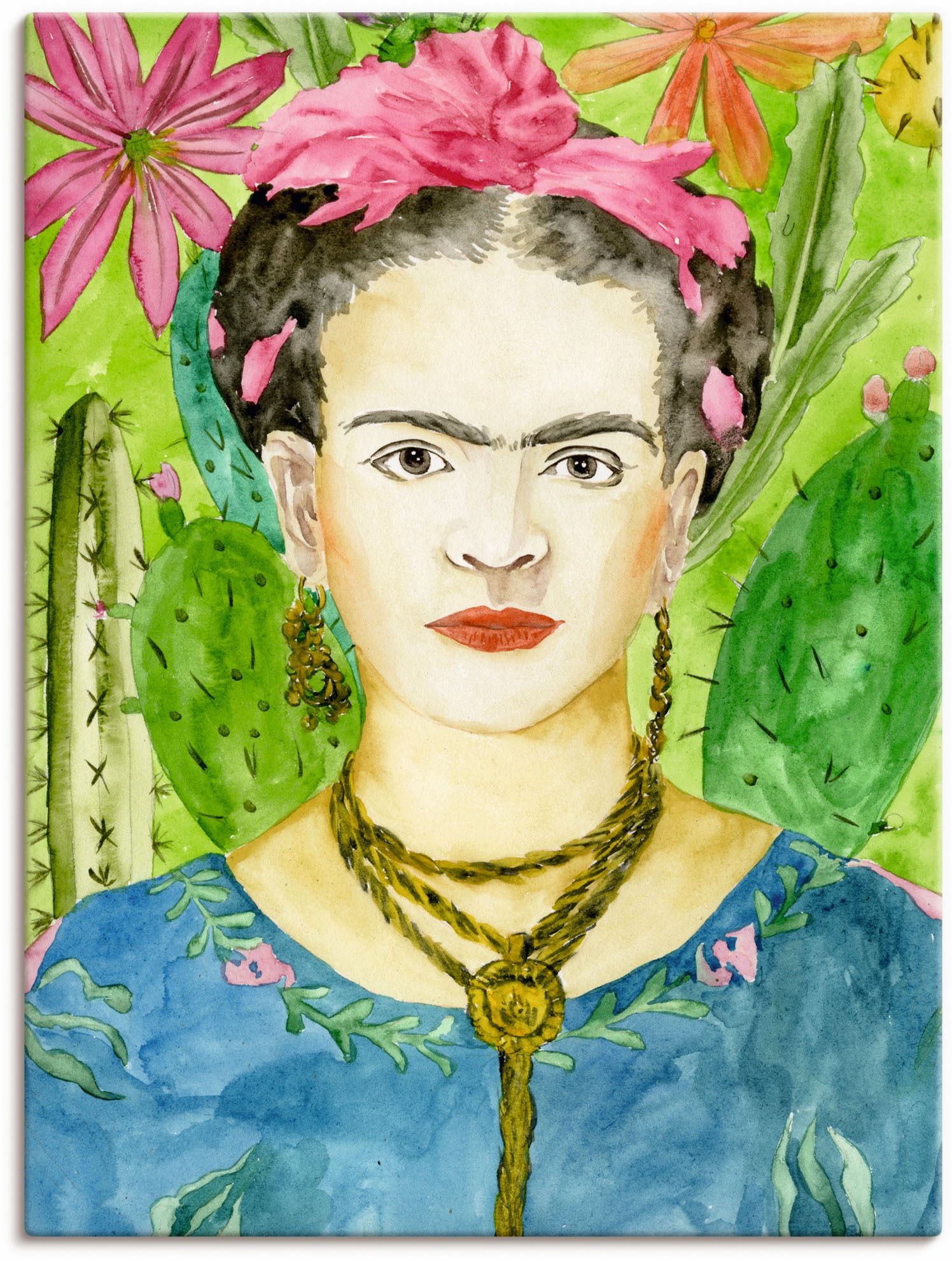 Artland Leinwandbild "Frida Kahlo II" Bilder von Frauen 1 Stk. tlg. auf Hol günstig online kaufen