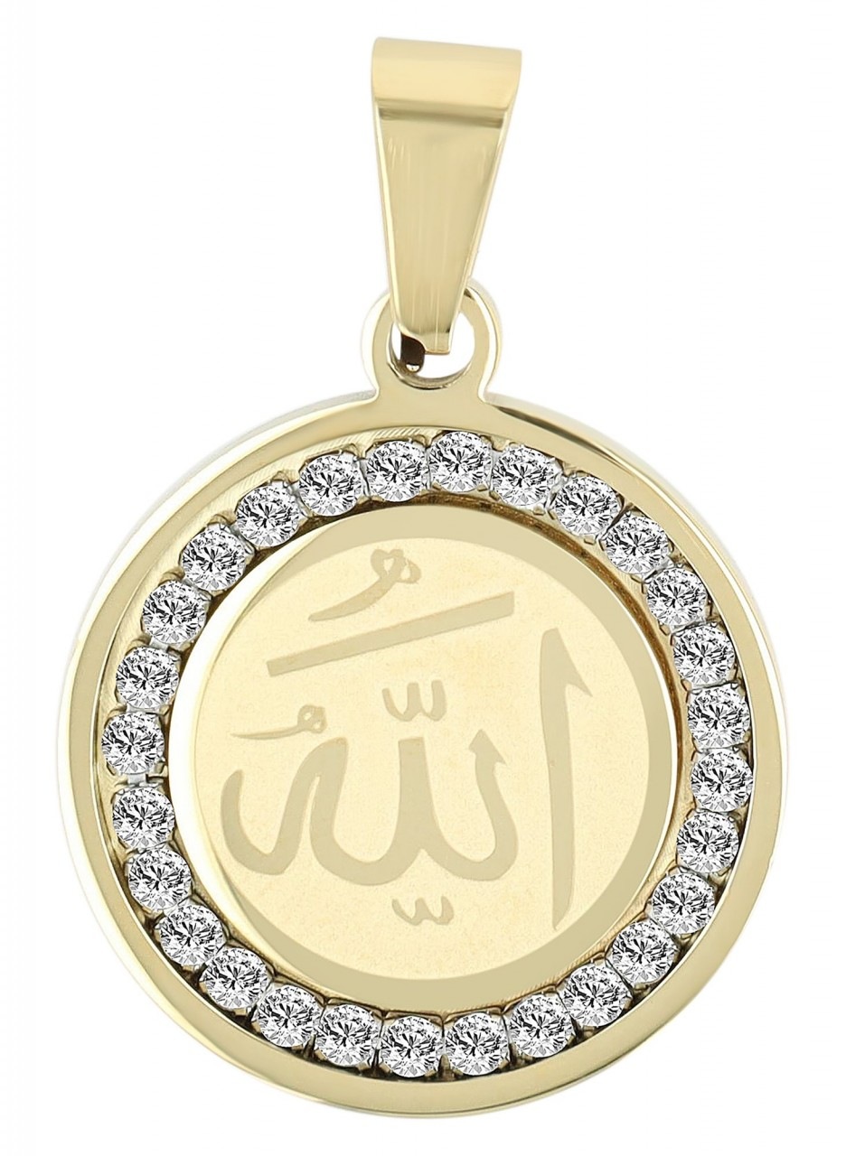 Kettenanhänger ADELIA´S "hochwertiger Schmuck Anhänger aus Edelstahl", gold, Schmuckanhänger, Damen, Edelstahl, Kettenanhänger 2