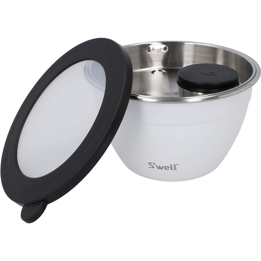 S'well Salatschüssel »S'well Calacatta Gold Salad Bowl Kit, 1.9L«, 3 tlg., aus Edelstahl