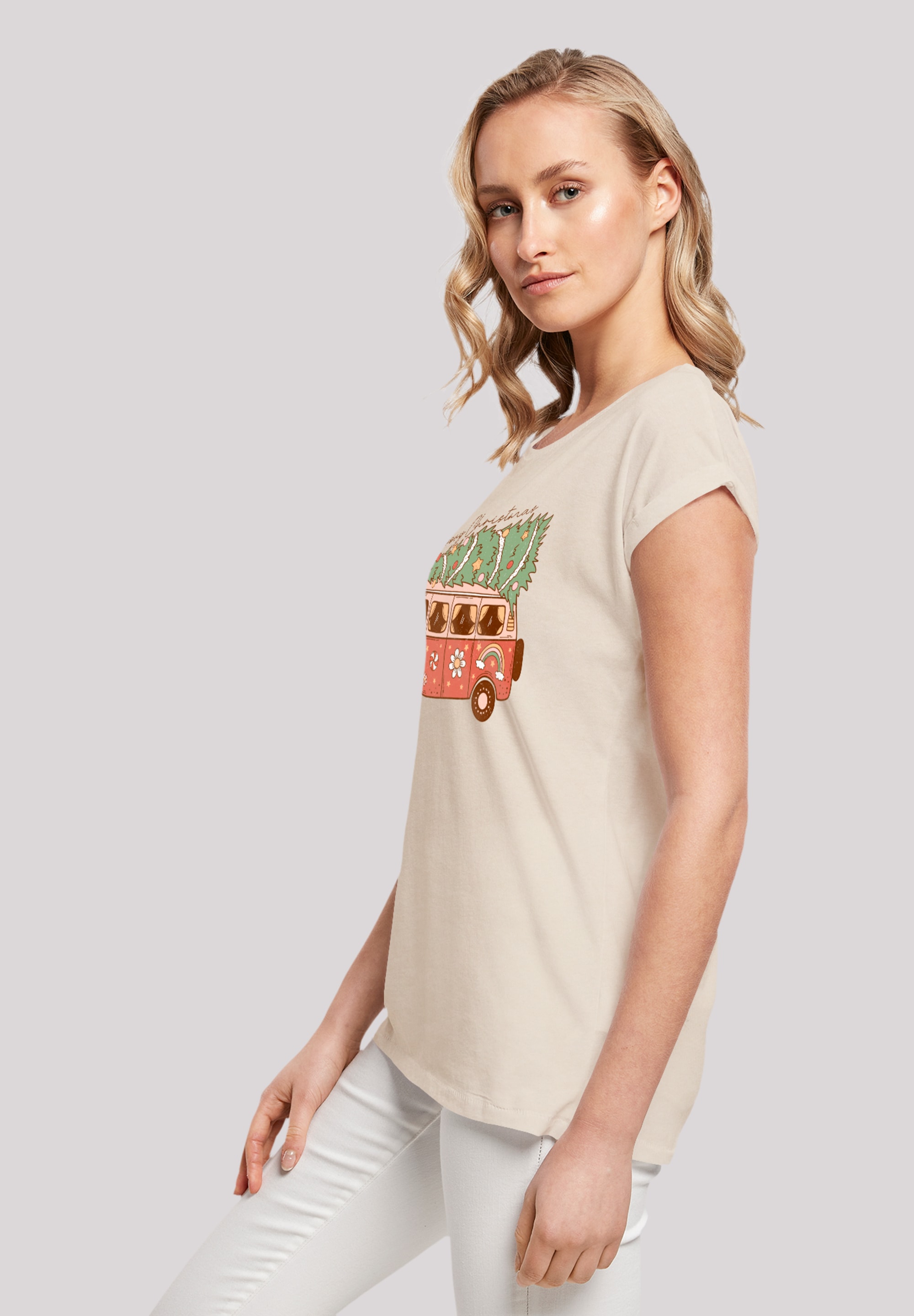 F4NT4STIC T-Shirt »Groovy Weihnachten Camper Van«, Premium Qualität, Weihnachts-Kollection