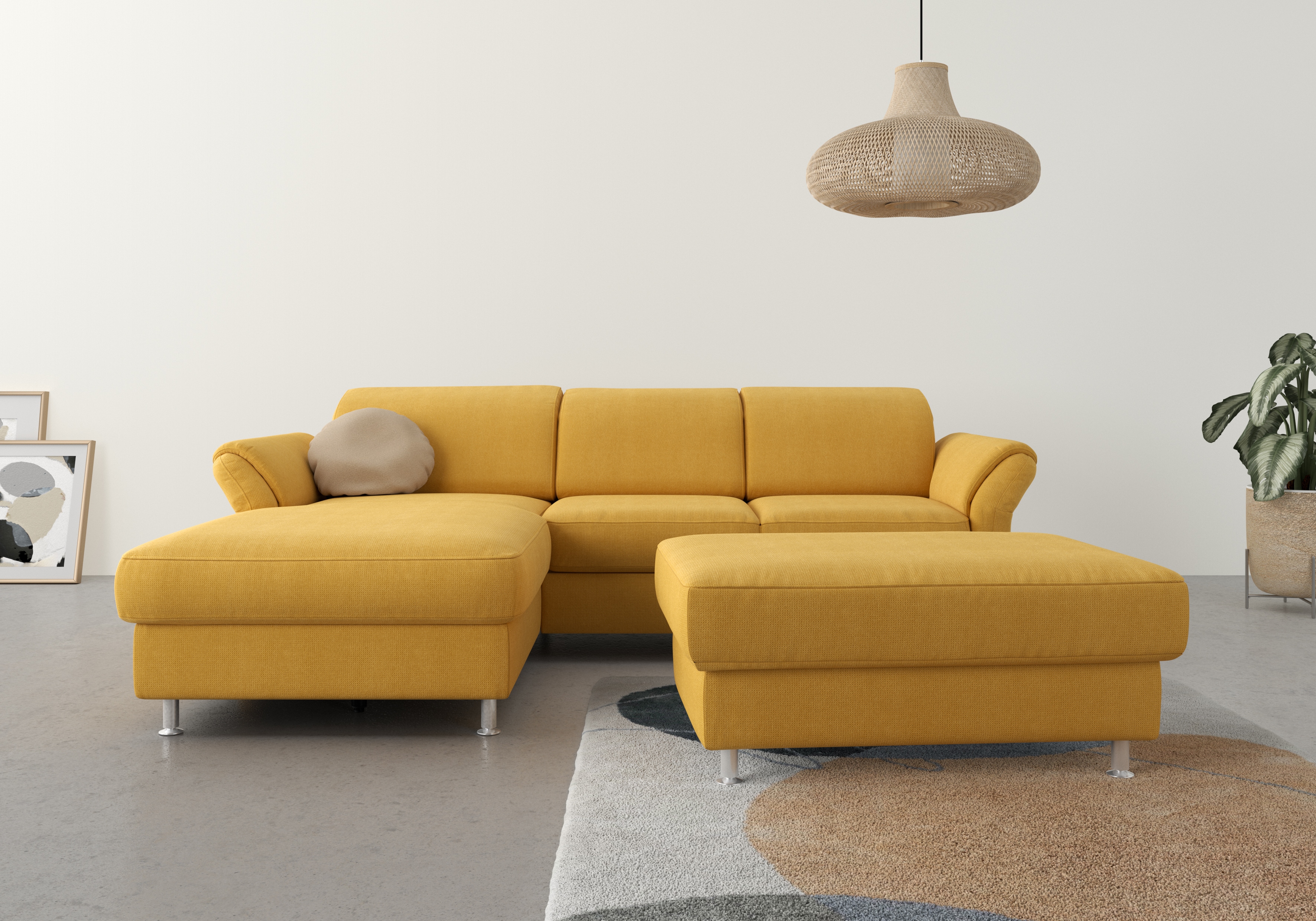sit&more Ecksofa "Apulia L-Form" wahlweise Schlaffunktion, Bettkasten und Kopf- und Armteilverstellung