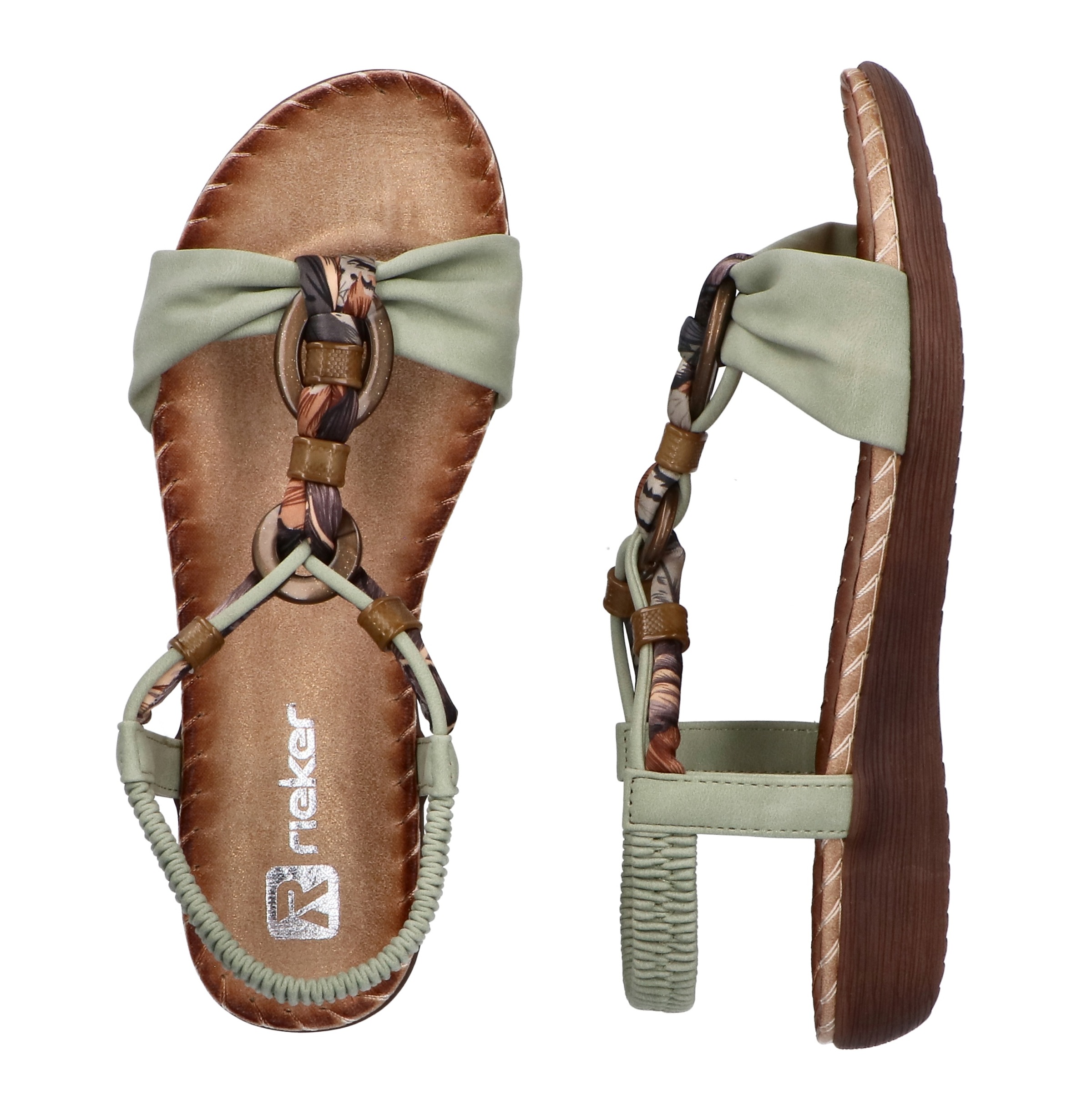 Rieker Sandale  Sommerschuh, Urlaubsschuh, Fersenriemchen mit Gummizug