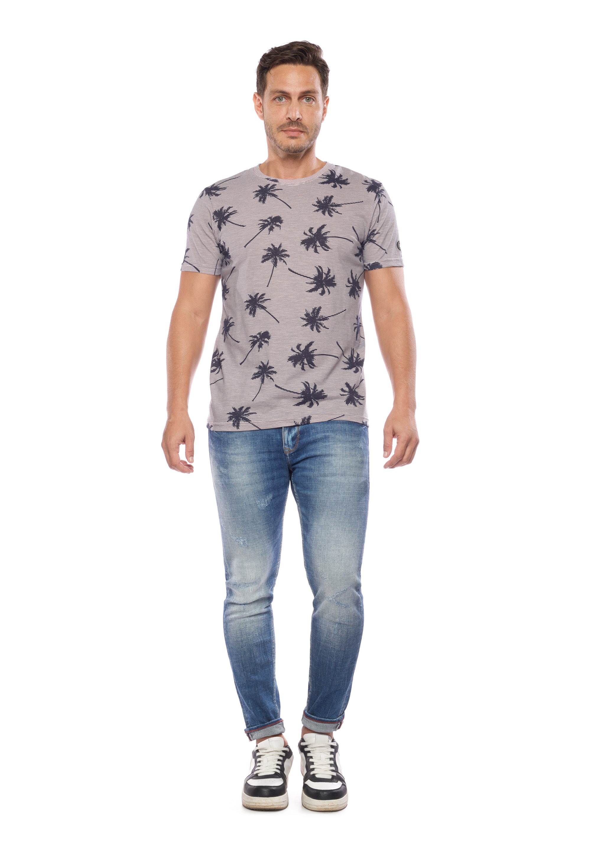 Le Temps Des Cerises T-Shirt, mit Palmendruck