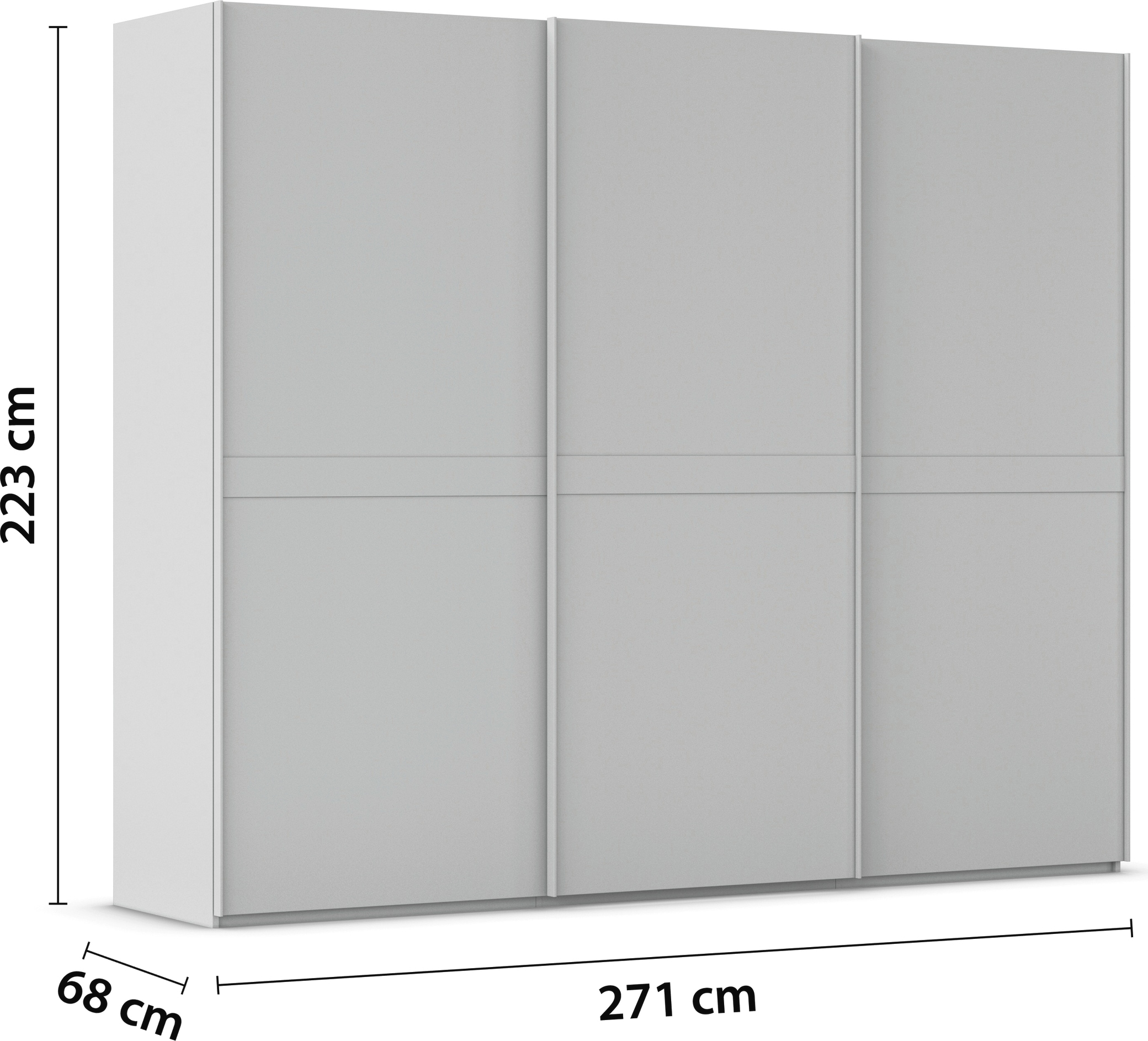rauch Schwebetürenschrank »Kleiderschrank Schrank Garderobe Schlafzimmerschrank SCALE-LINE«, edle Optik mit Bauchbinde in Korpusfarbe Dekorfront MADE IN GERMANY