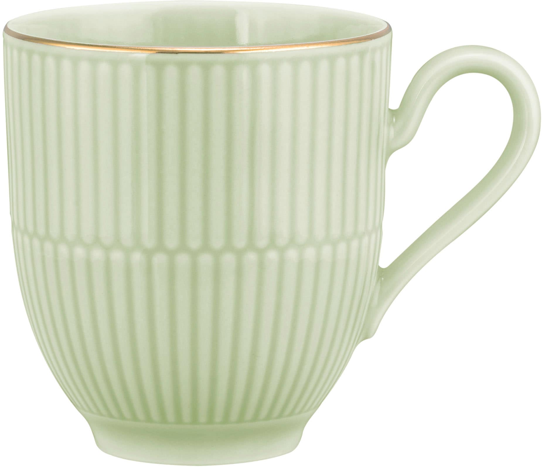 Seltmann Weiden Becher "Amina" Kaffeebecher, Tasse, mit Relief und edler Goldumrandung