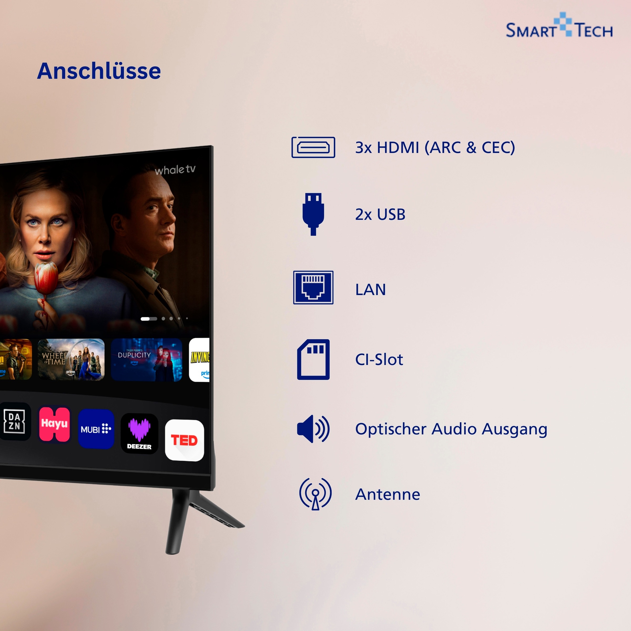 Smart Tech LED-Fernseher »24HH01V« 60 cm/24 ″ HD ready Smart-TV