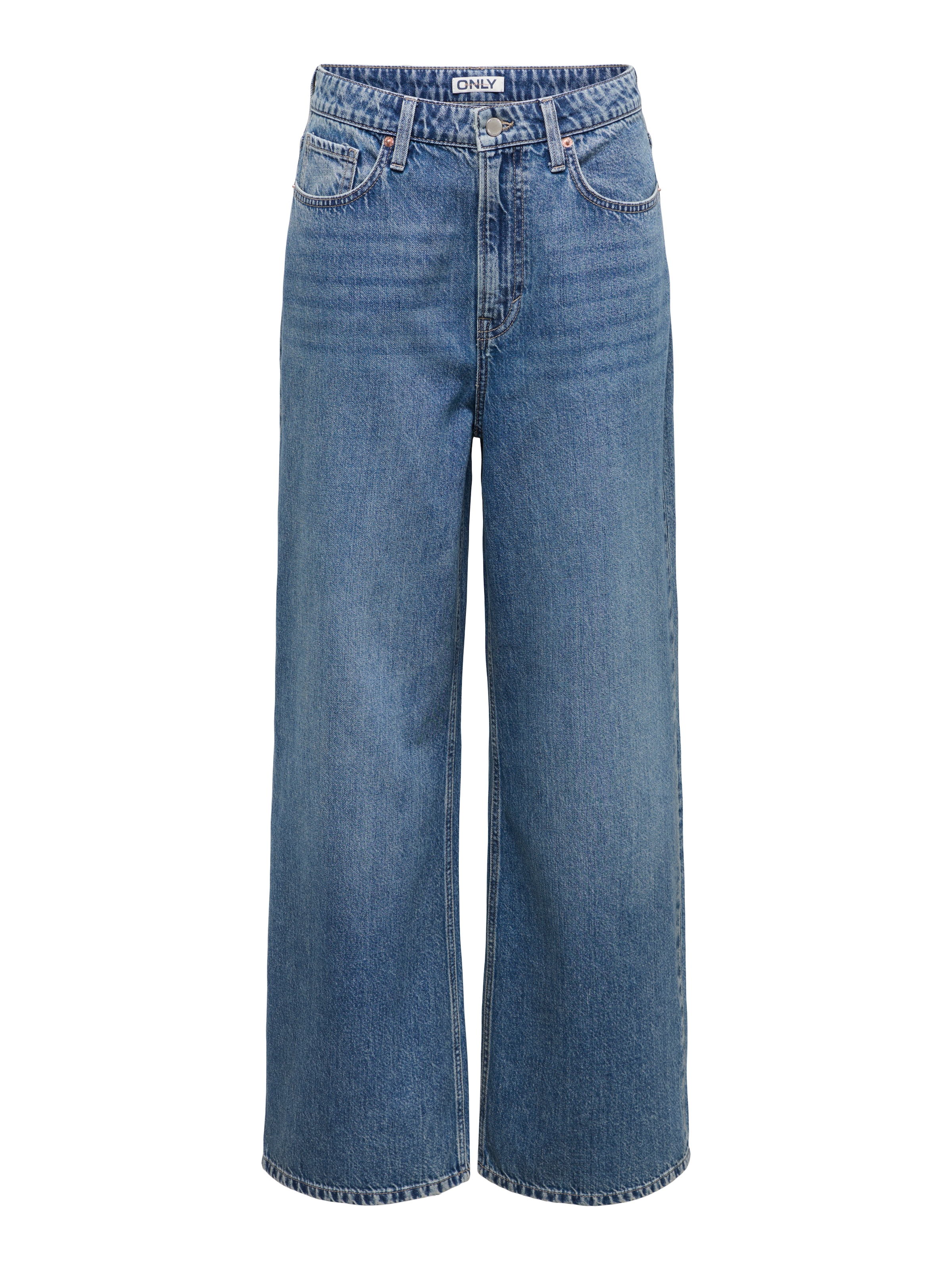 ONLY High-waist-Jeans »ONLSILKY SOFT HW WIDE DNM PIM233 NOOS« mittlere Waschung, hohe Leibhöhe, weite Beinform