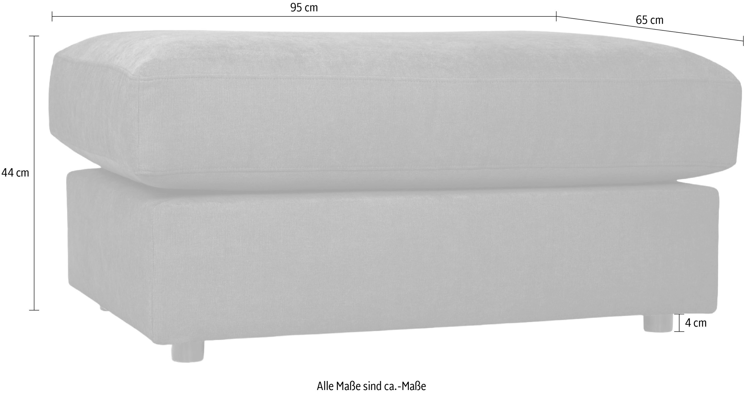 OTTO home Polsterhocker »Nivette, weiches Chenille« 95x65 cm, eine tolle Ergänzung zum Sofa