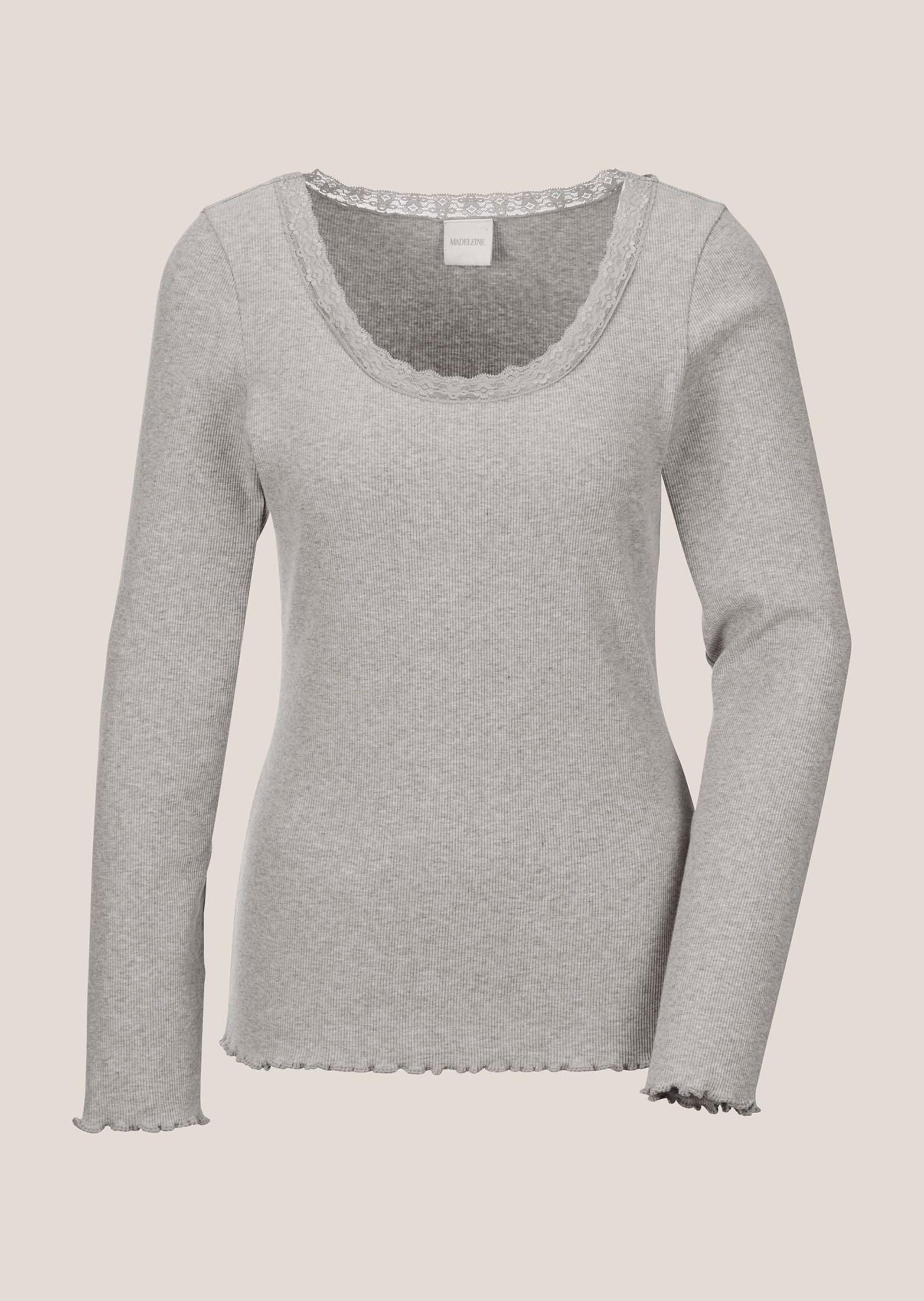 MADELEINE 3/4-Arm-Shirt "Shirt Rippen-Shirt mit Spitze" günstig online kaufen