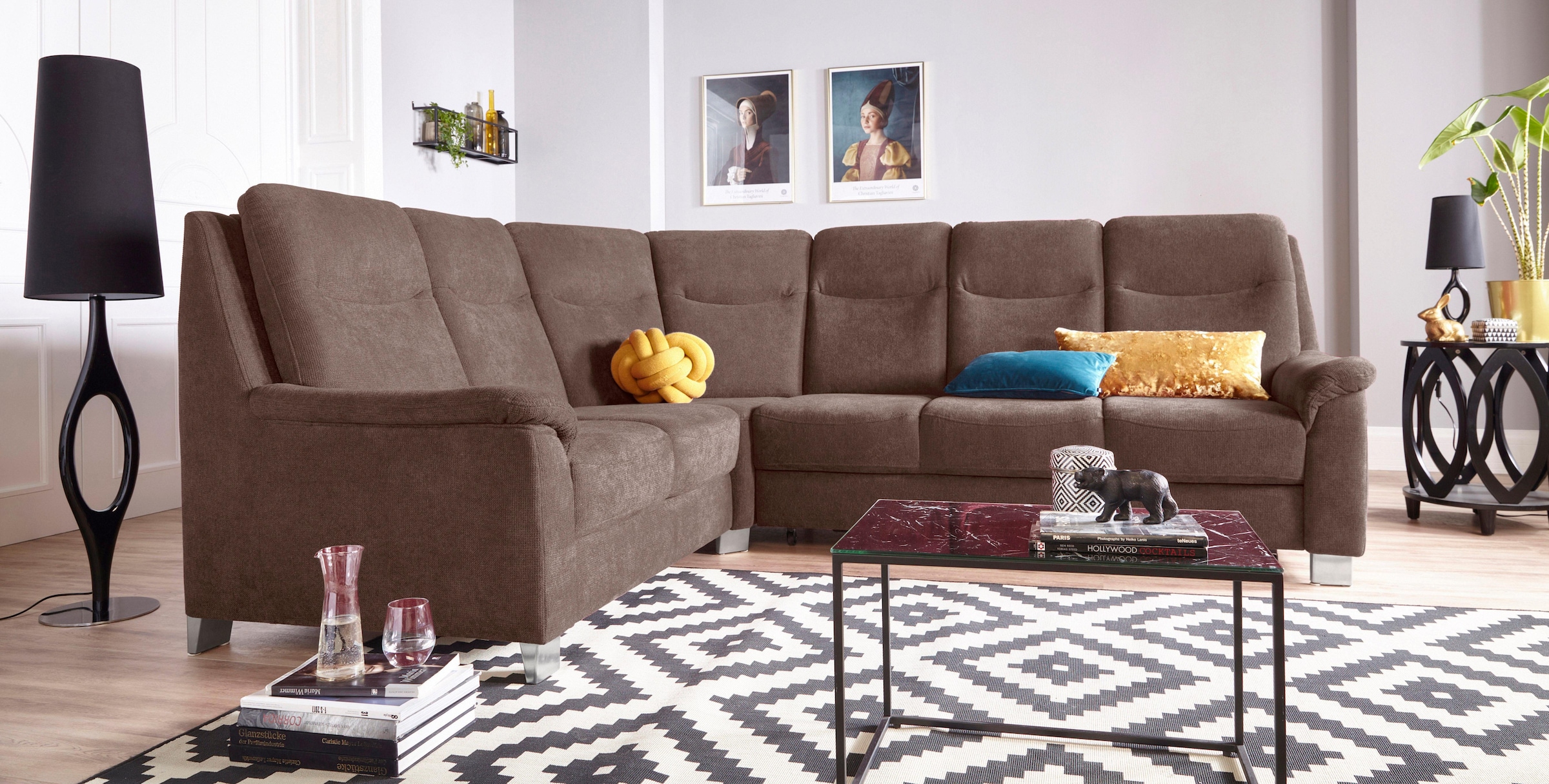 sit&more Ecksofa "Boccaccio L-Form" mit Federkern und Kopfteilverstellung, wahlweise mit Schlaffunktion