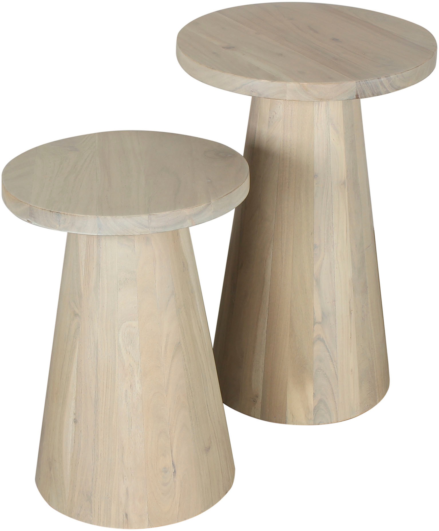 byLIVING Beistelltisch »Cone«, (Set), aus Massivholz in schwarz oder white wash, verschiedenen Größen