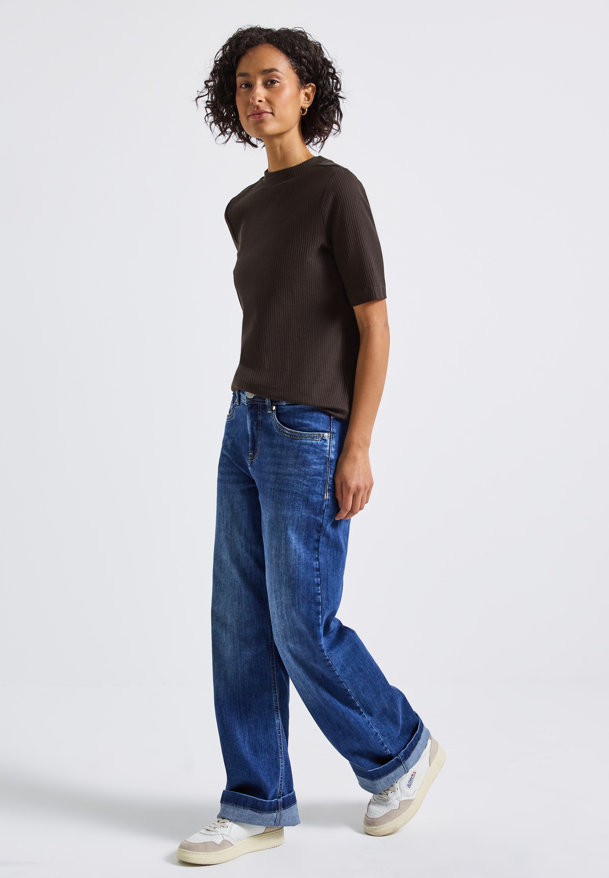 STREET ONE T-Shirt, aus Baumwolle mit Stretchante
