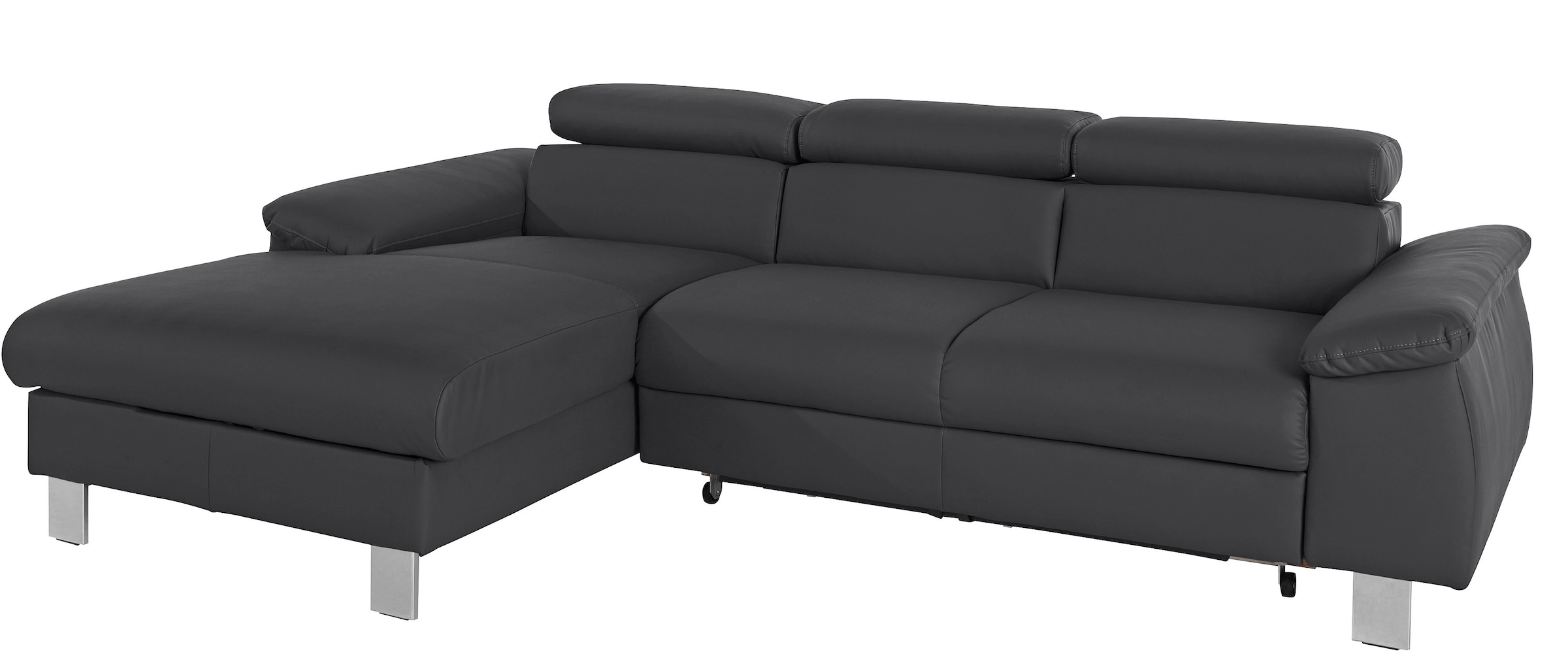 COTTA Ecksofa "Komaris L-Form,B:244cm, inkl. Kopfteilverstellung, Wellenunterfederung" optional mit Schlaffunktion und Bettkasten, plus opt. LED Beleuchtung